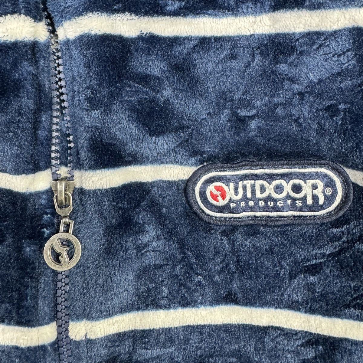 Japanese Brand Outdoor Products Stripe Matted Fleece Hooded Sweater Size US M / EU 48-50 / 2 - 10 Thumbnail