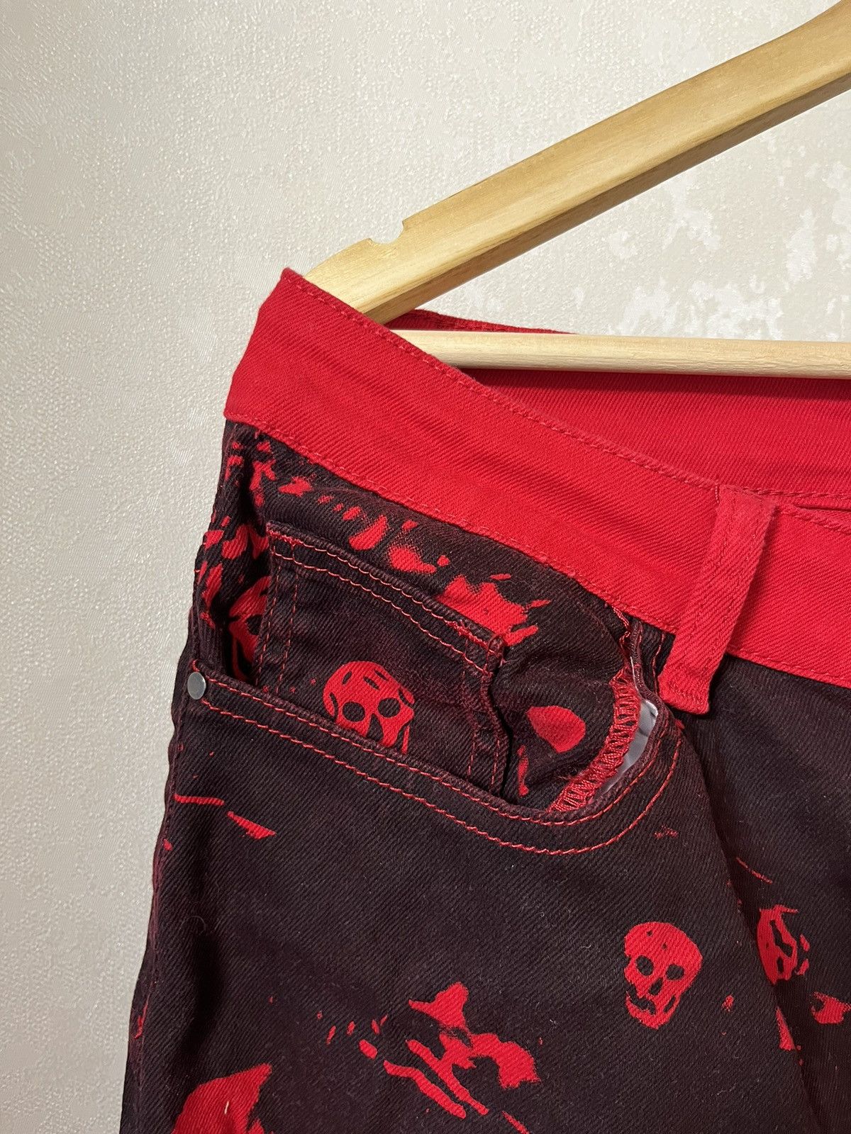 Band Tees × Vintage Avant Garde Crazy Design Skulls Rock y2k Jeans Size US 36 / EU 52 - 5 Thumbnail