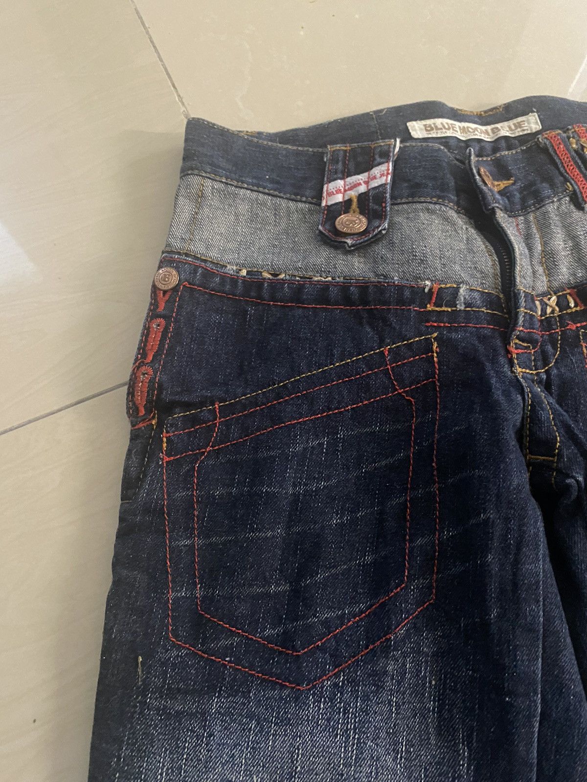 Japanese Brand × Vintage Blue Moon Blue Fatigue Surf Jeans Size US 29 - 5 Thumbnail
