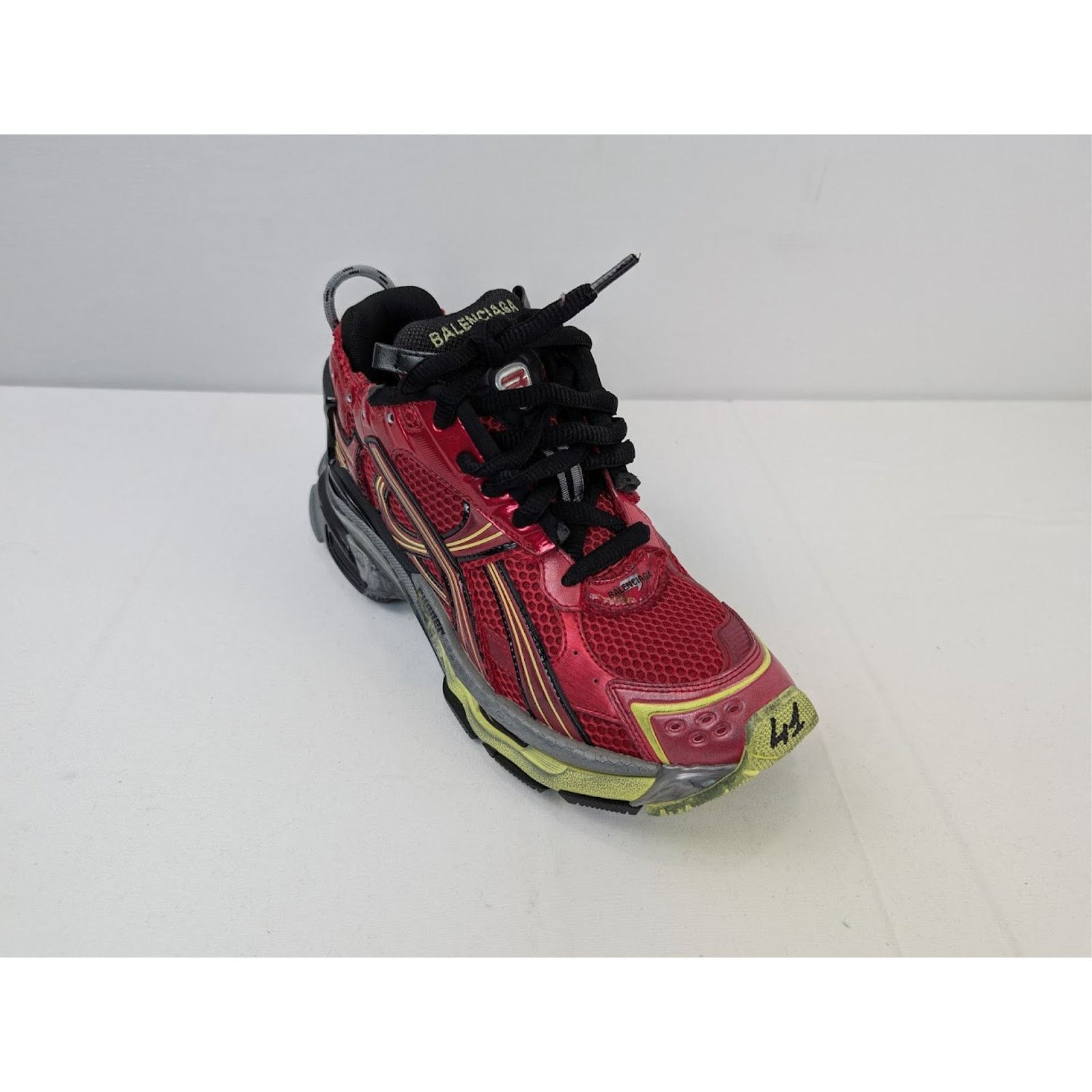Balenciaga o1rshd1 Mesh Rubber Runner in Red/Yellow/Grey/Black Size US 13 / EU 46 - 3 Thumbnail