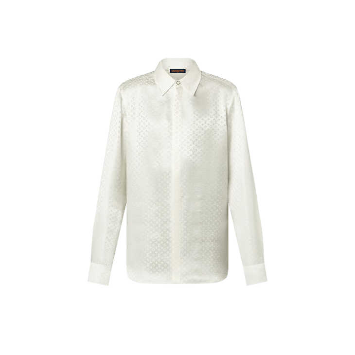 Louis Vuitton Monogram Long-Sleeved Silk Shirt - 38 M Size 38R - 1 Thumbnail