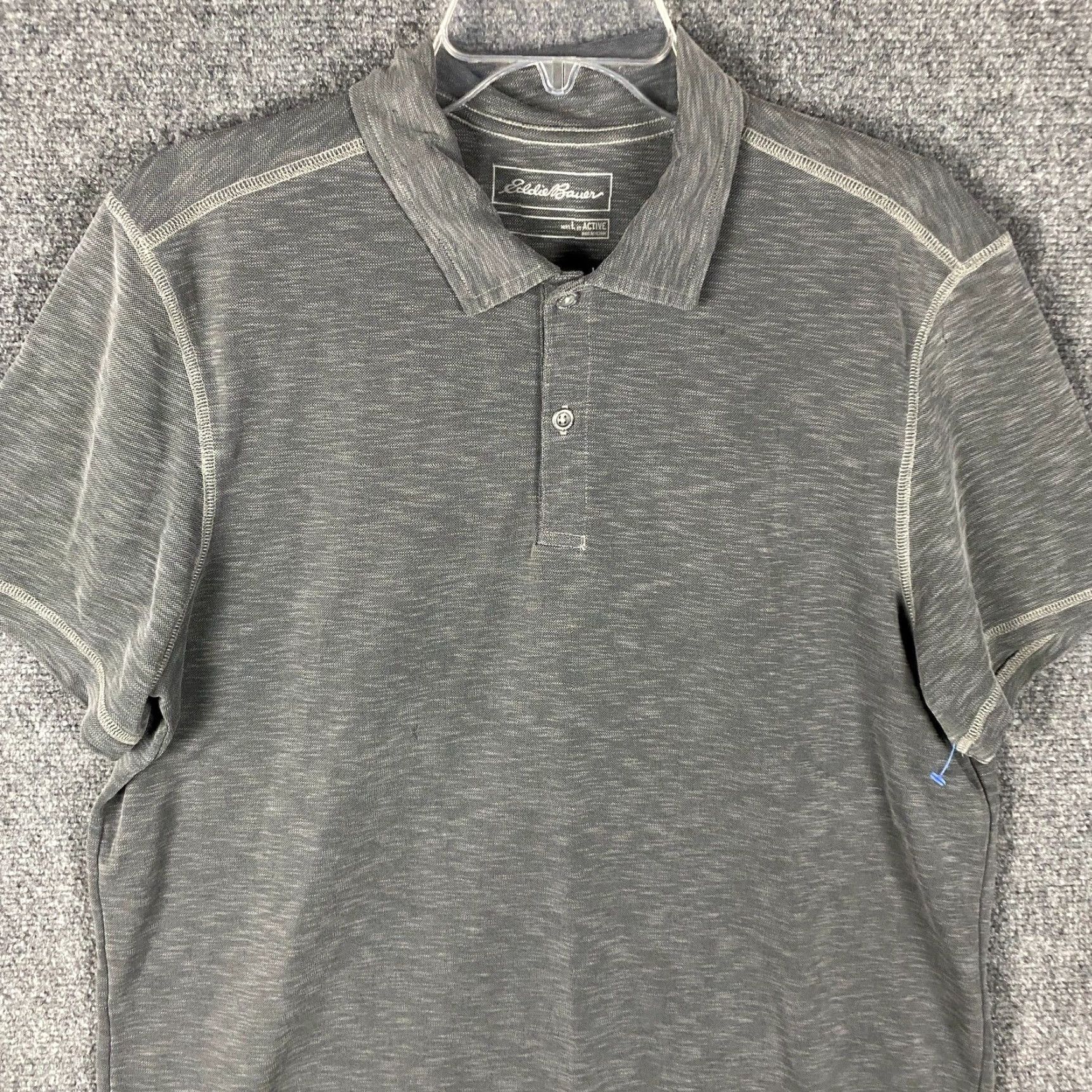 Eddie Bauer Eddie Bauer Polo Men’s L Gray Active Tencel Lyocell Blend Shirts Short Sleeve Collared Button Chest 44 in Vintage No Mens Size US L / EU 52-54 / 3 - 2 Thumbnail