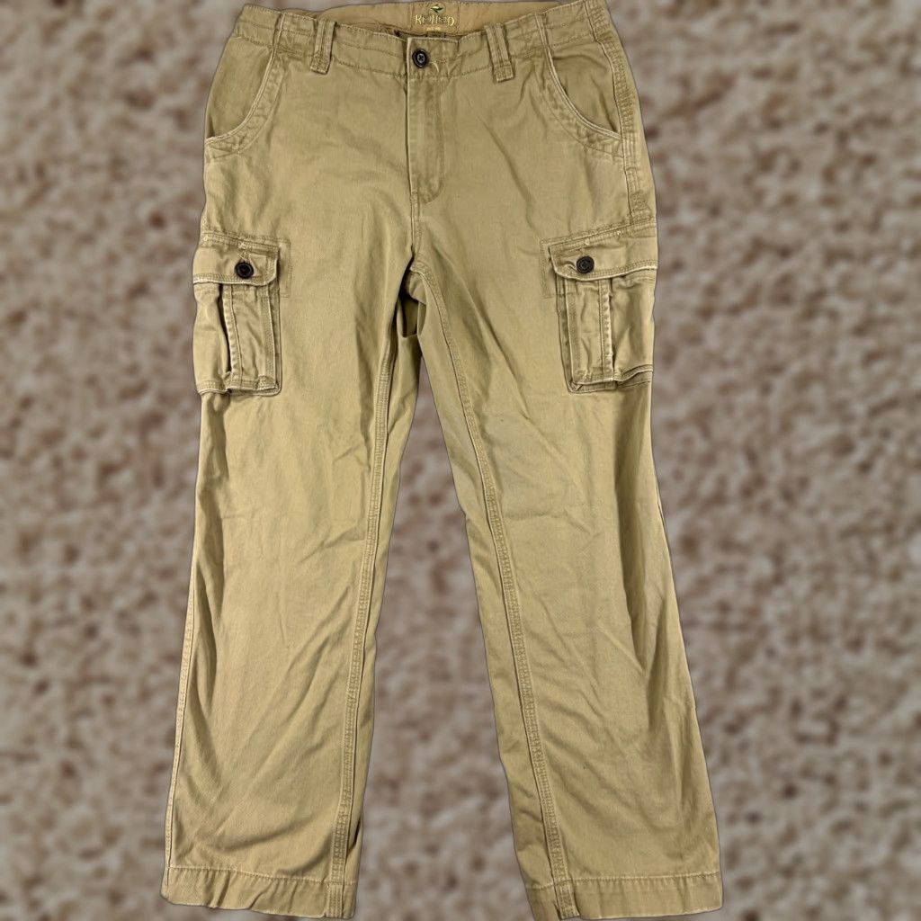 Vintage Redhead Mens Cargo Pants 36 Beige 100% Cotton Twill Pockets Pocket 5-Design Canvas Relaxed Straight Size US 36 / EU 52 - 1 Thumbnail