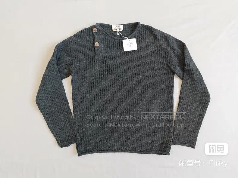 Other Hermes Knitted sweater, blue-gray, 100% sea island cotton, Size US L / EU 52-54 / 3 - 1 Thumbnail