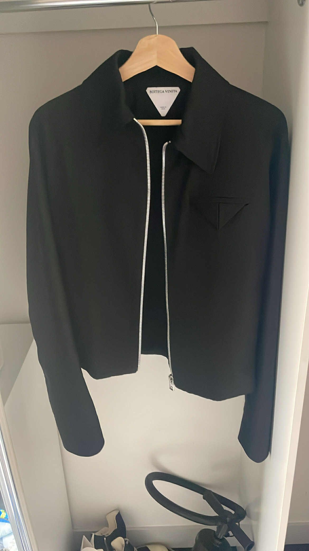 Bottega Veneta Bottega Veneta FW20 Black Twill Crop Wool Bomber Jacket Size US S / EU 44-46 / 1 - 2 Thumbnail