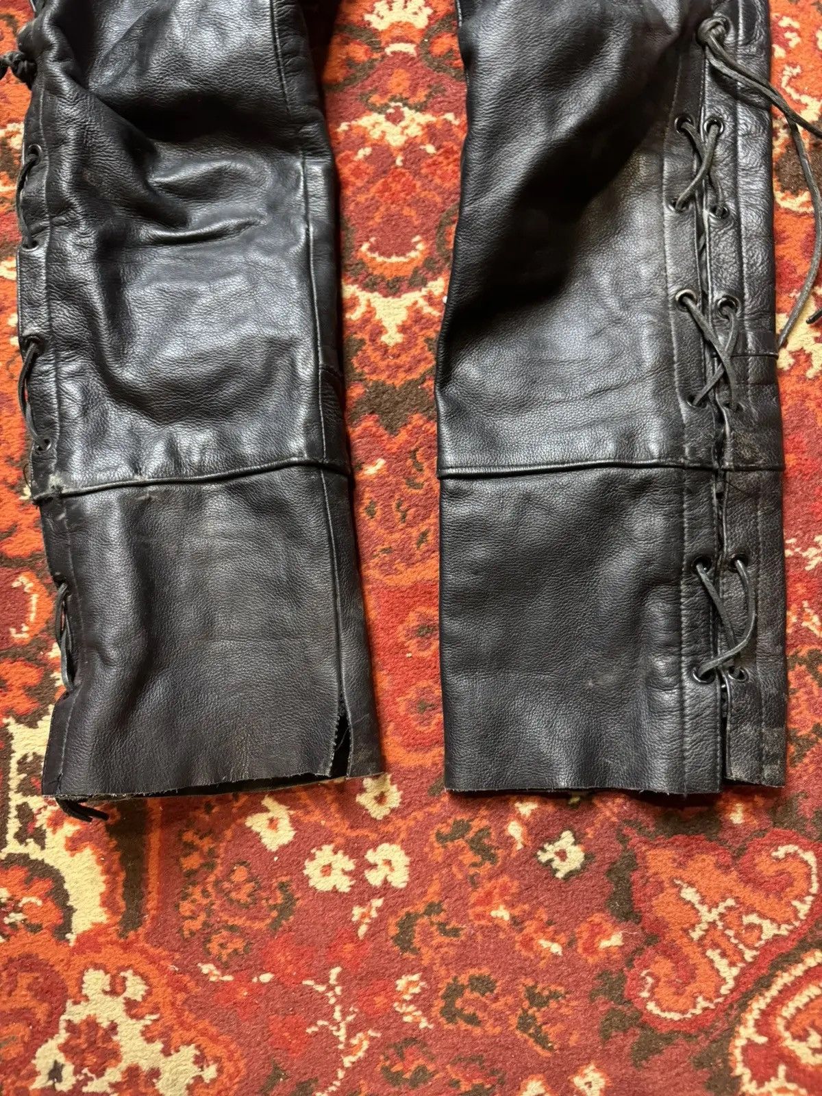 Vintage Vintage Y2K Leather Punk Biker Hearts Style Motorcycle Pants Size US 33 - 6 Thumbnail