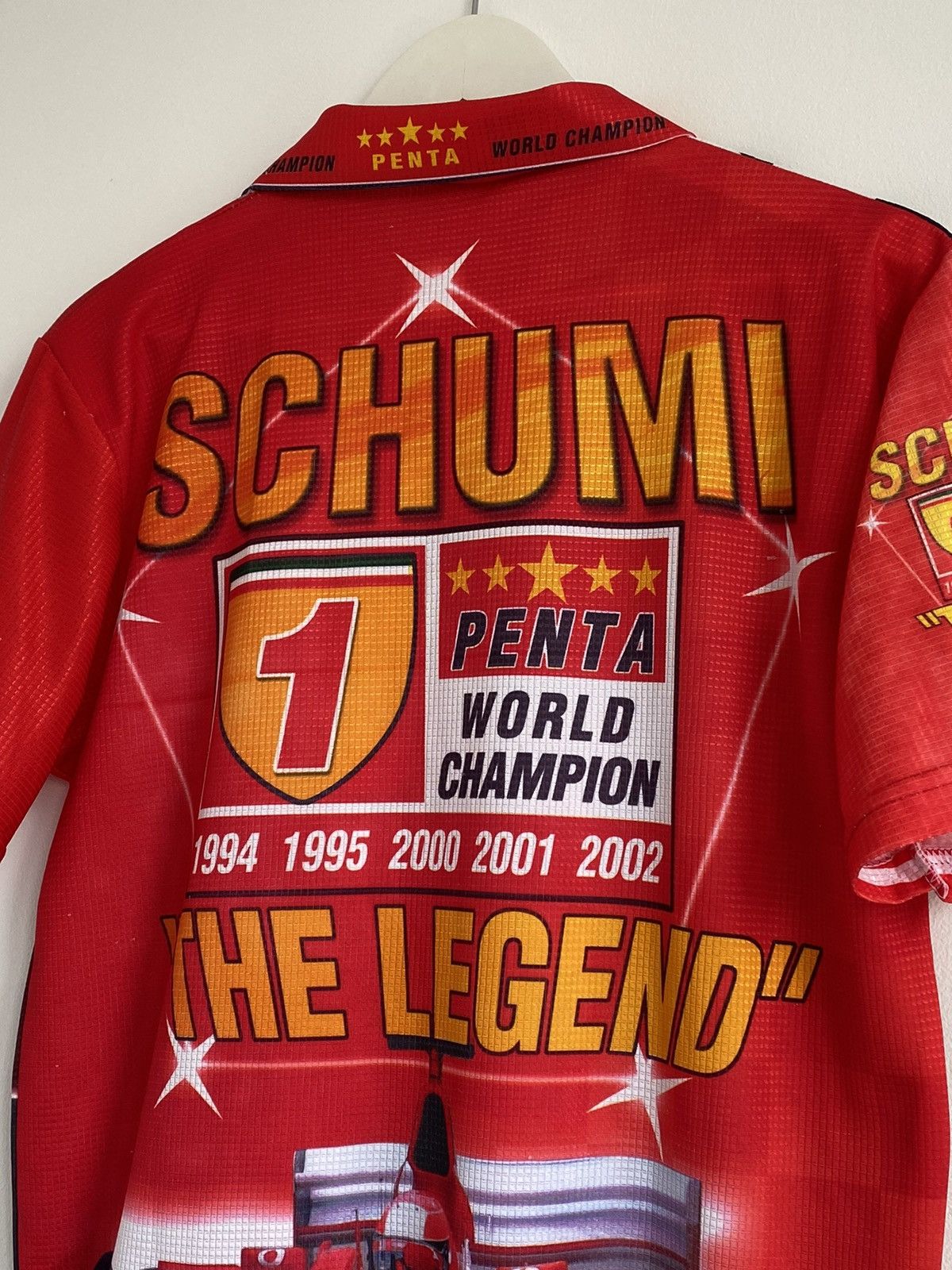 Ferrari 🔥 SCHUMI F1 THE LEGEND VINTAGE RACING SHIRT 90s Y2K BANGER Size US S / EU 44-46 / 1 - 3 Thumbnail