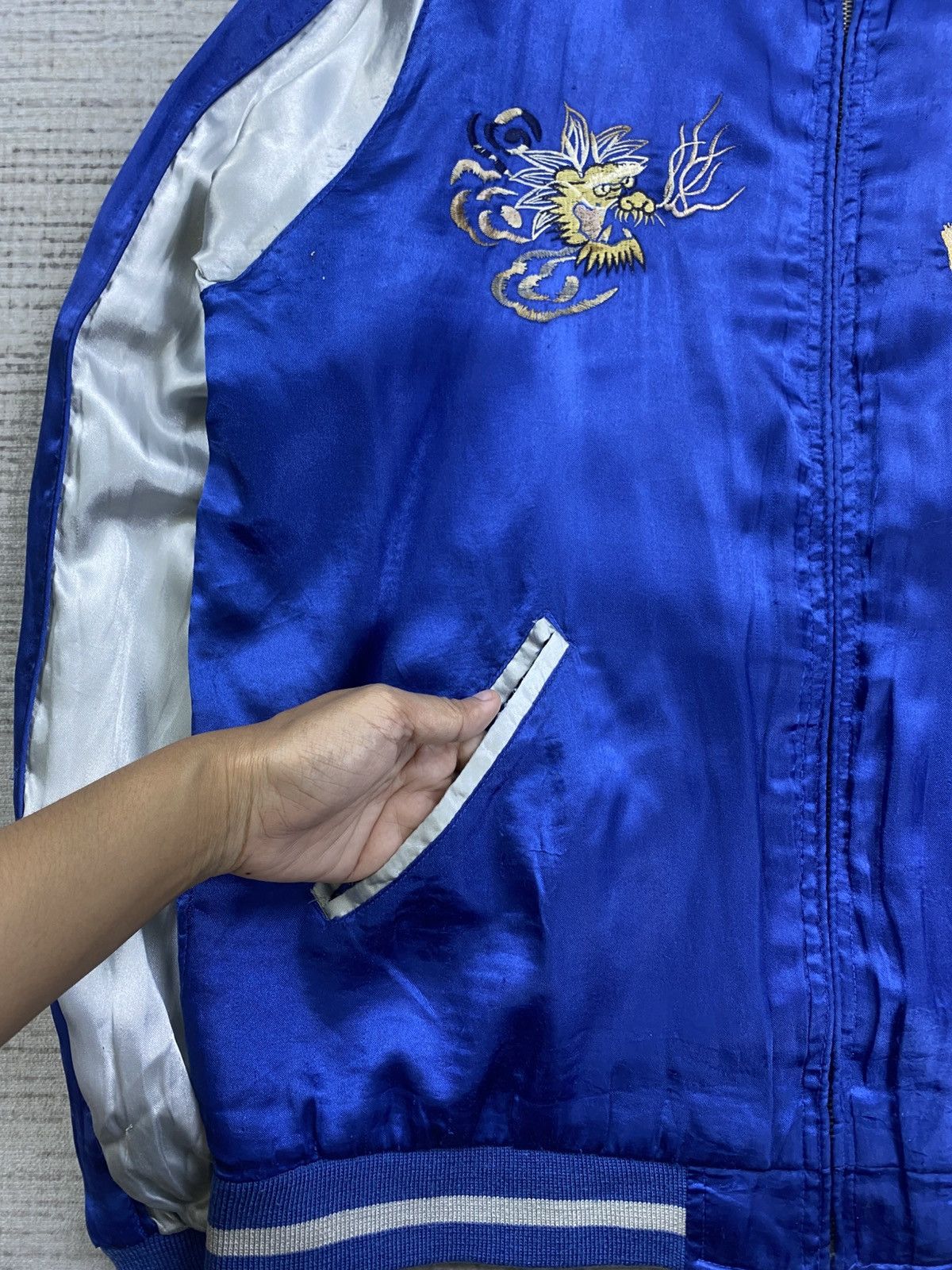 Japanese Brand × Vintage Vtg Open Dich Japan Dragon X Tiger Embroidery Sukajan Jacket Size US M / EU 48-50 / 2 - 7 Thumbnail