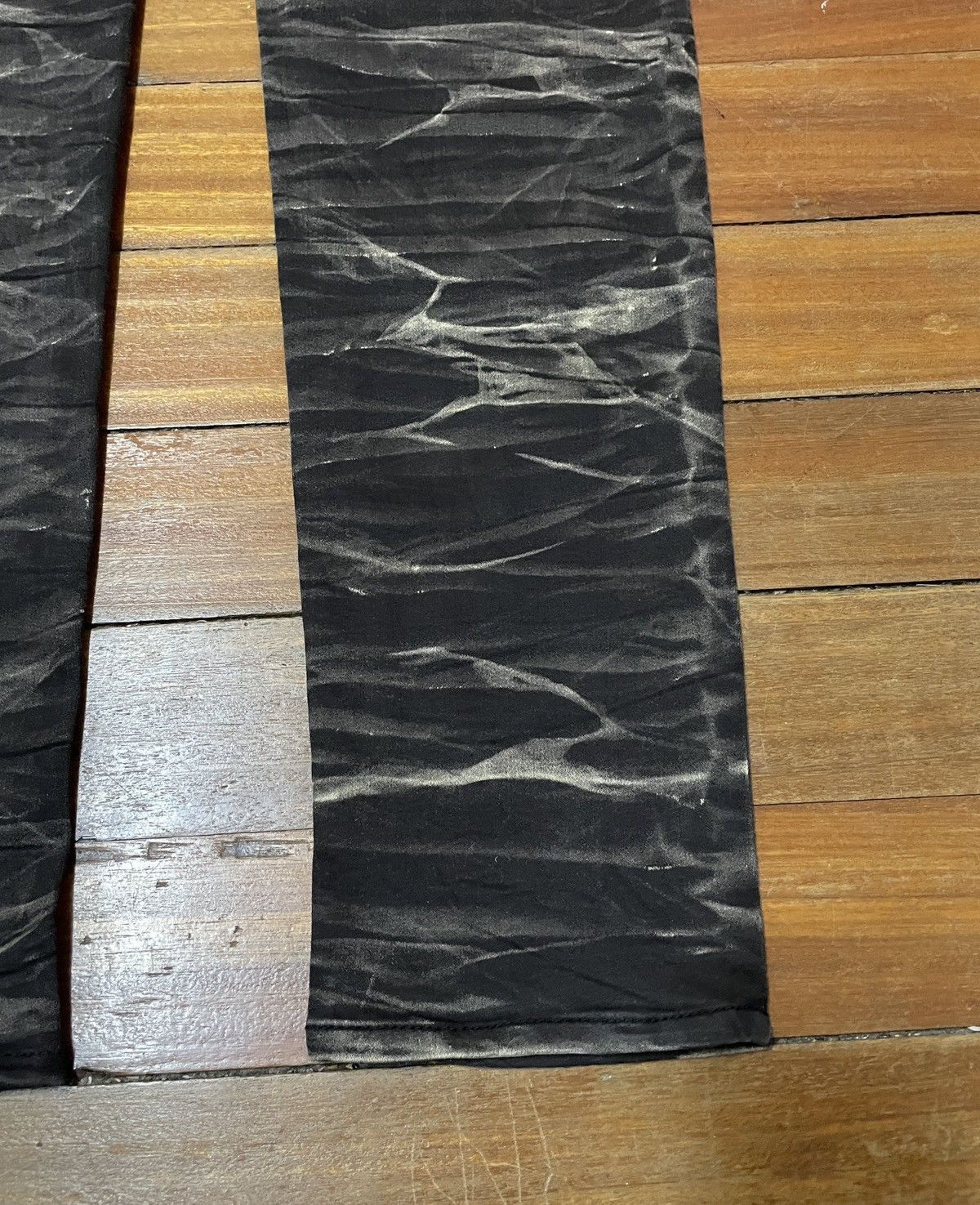 14th Addiction Very Rare Vintage Semantic Design Strip Waxed Jeans 2000s Size US 33 - 8 Thumbnail