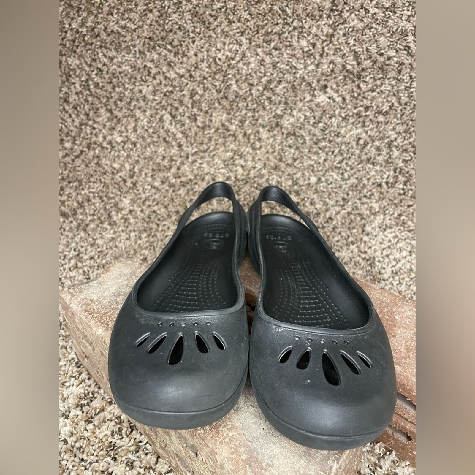 Crocs Crocs Womens Kadee Black Slip On Slingback Flats Sz 6 Ballet Size US 6 / IT 36 - 5 Thumbnail
