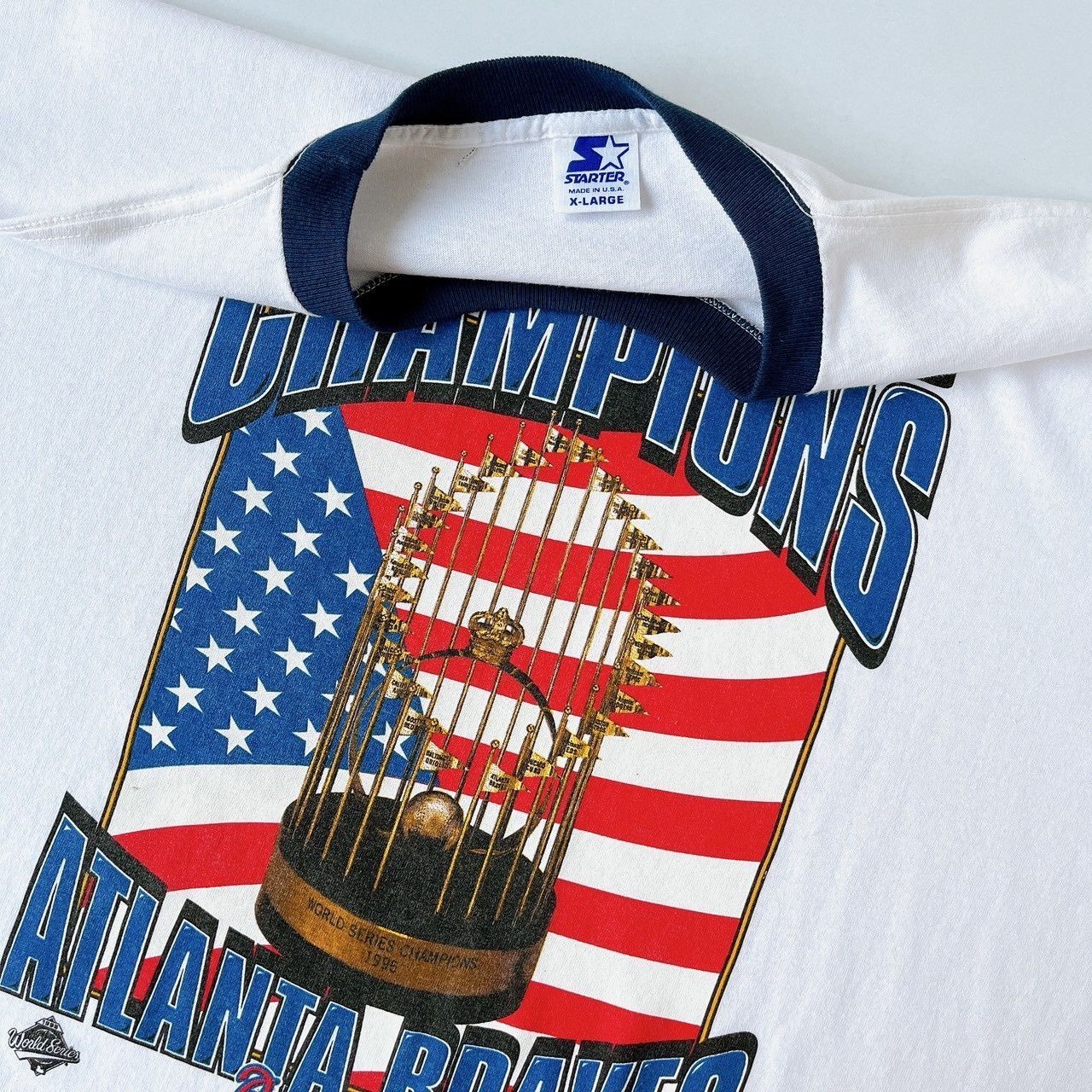 Starter × Vintage 90s Atlanta Braves MLB t-shirt/ XL Size US XL / EU 56 / 4 - 8 Thumbnail