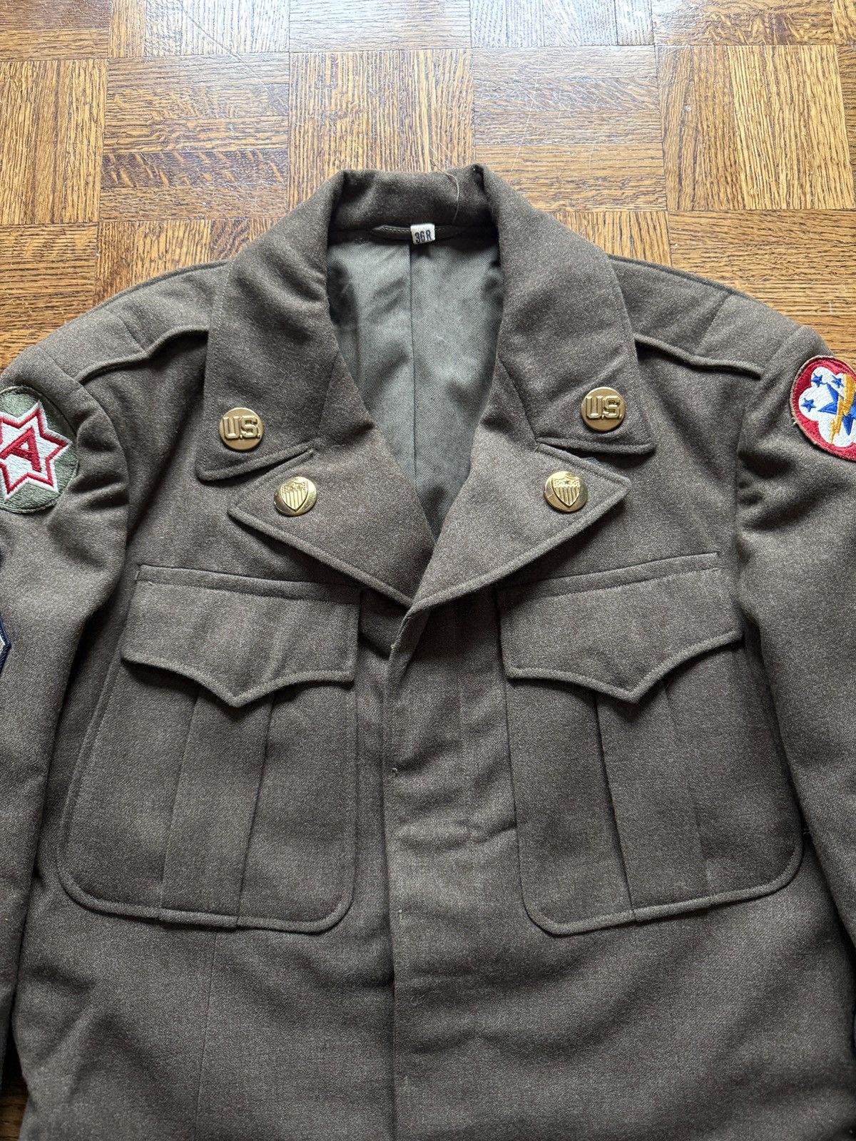 Vintage Vintage 40s WWII US Military Wool Ike Jacket 36R Size US S / EU 44-46 / 1 - 4 Thumbnail