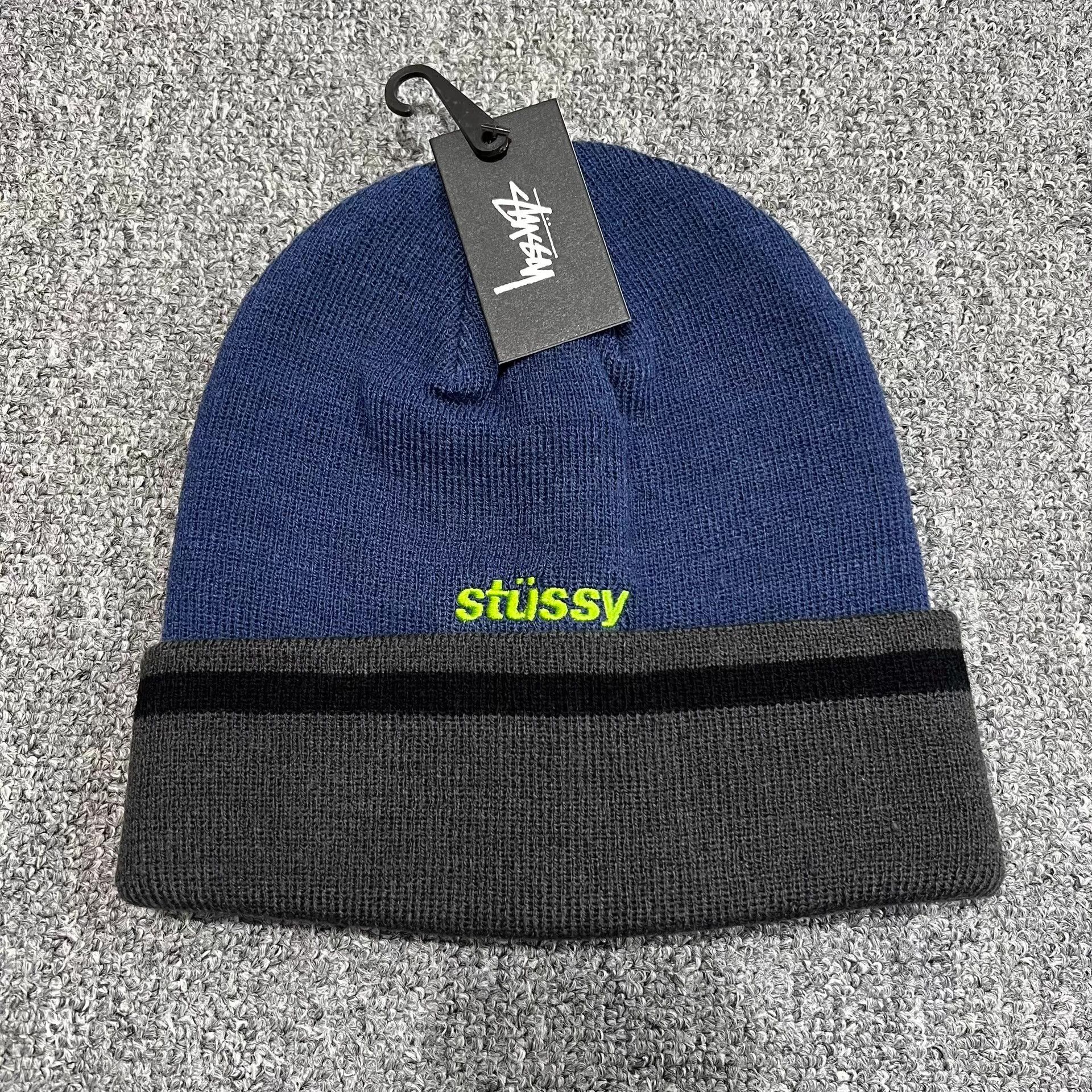 Stussy Stussy Color-Block Striped Embroidered Knit Beanie Q7 Size ONE SIZE - 6 Thumbnail