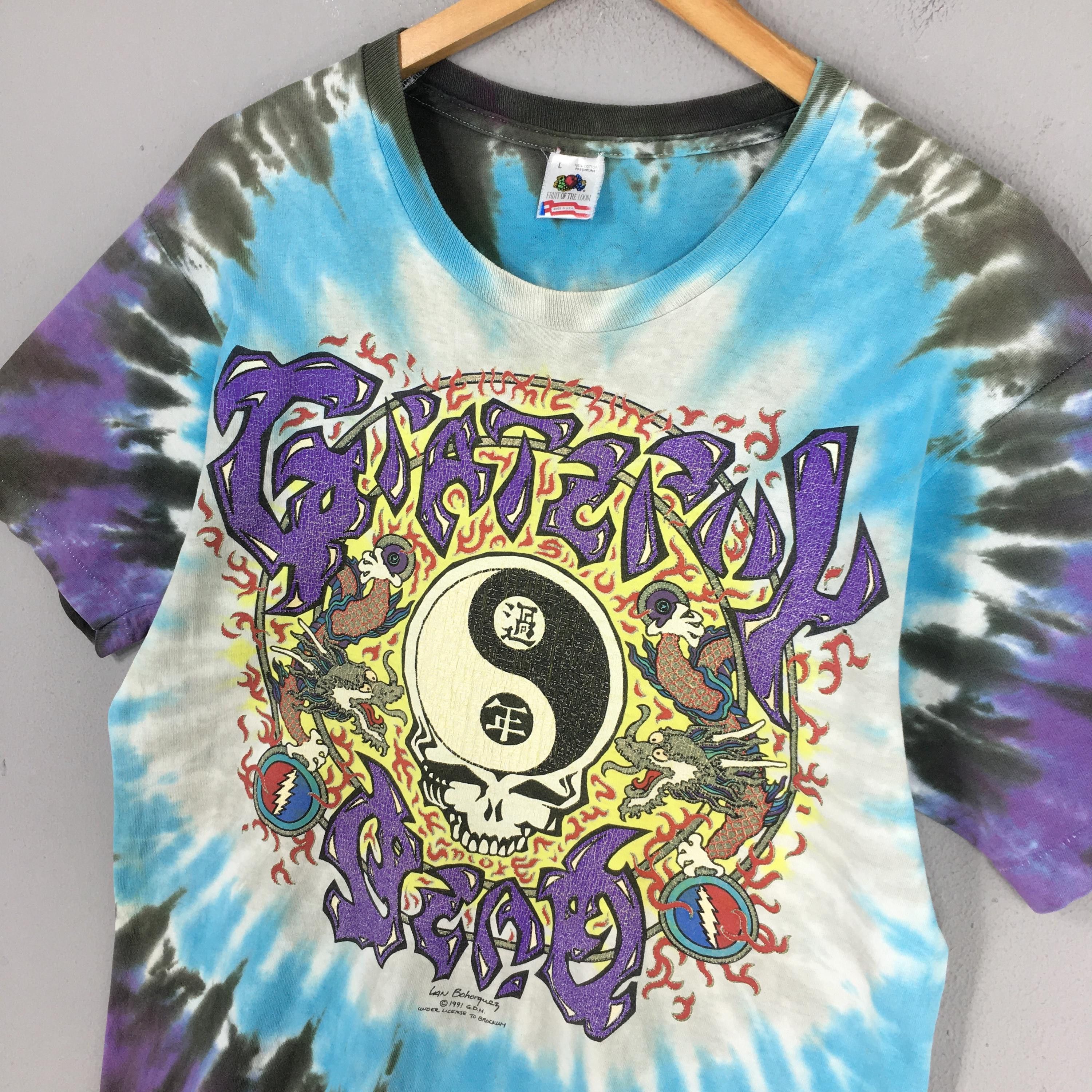Band Tees Vintage 1991 Grateful Dead Rock Concert Tie Dye Tshirt Large Size US L / EU 52-54 / 3 - 3 Thumbnail