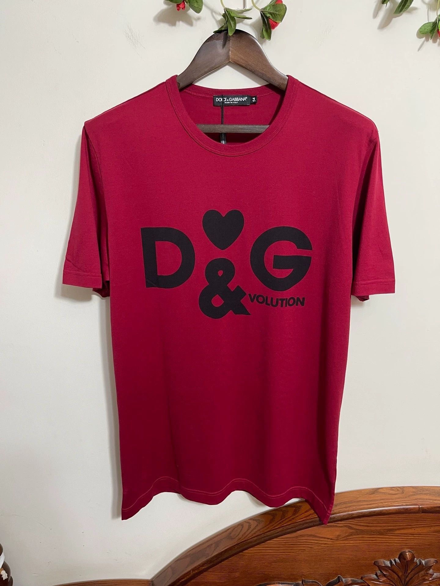 Dolce & Gabbana Red Graphic Short Sleeve T-Shirt Size US L / EU 52-54 / 3 - 1 Thumbnail