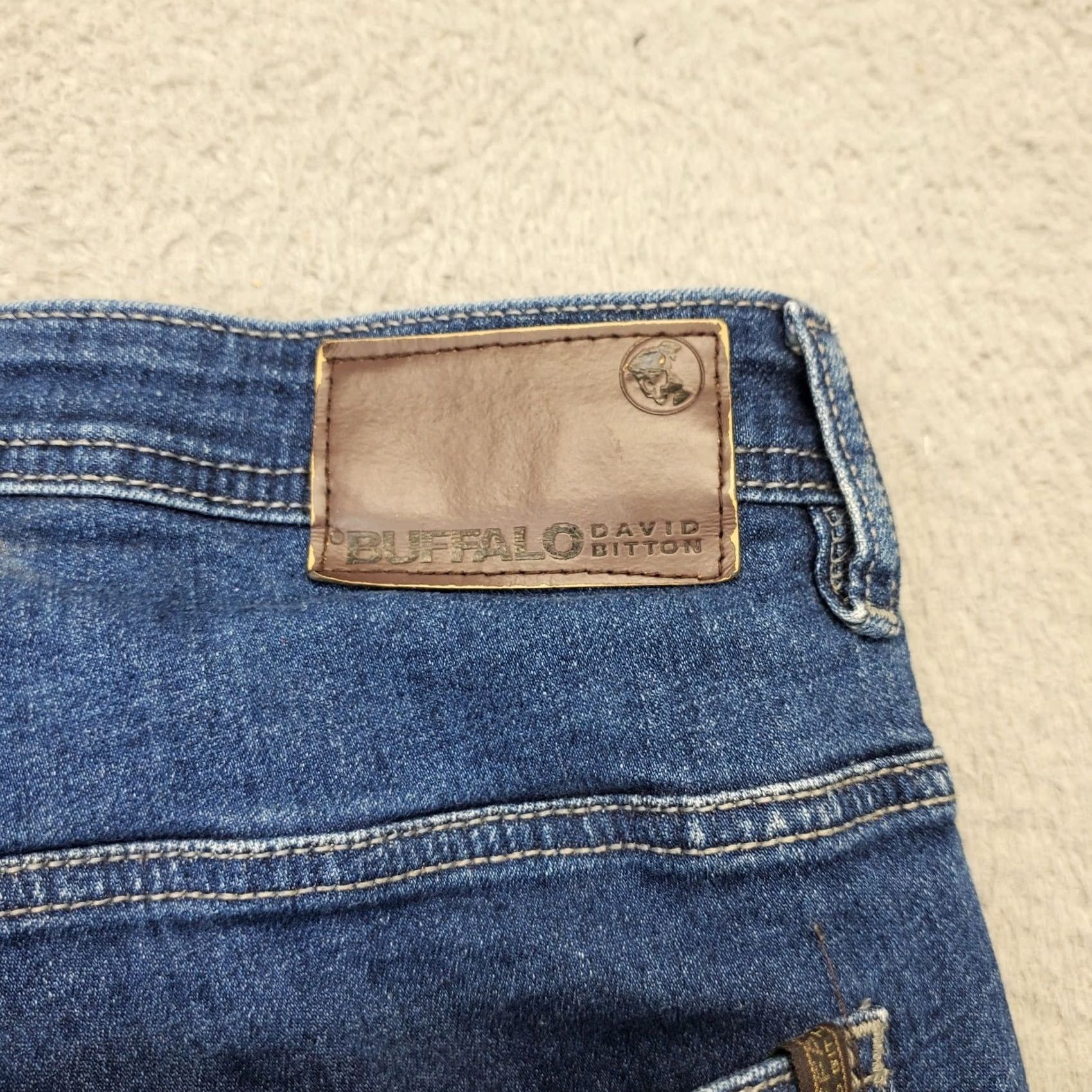Buffalo David Bitton Buffalo by David Bitton Mens Jeans 36 Blue Denim Straight 5-Pocket Regular Inseam 32 Standard Size US 36 / EU 52 - 6 Thumbnail