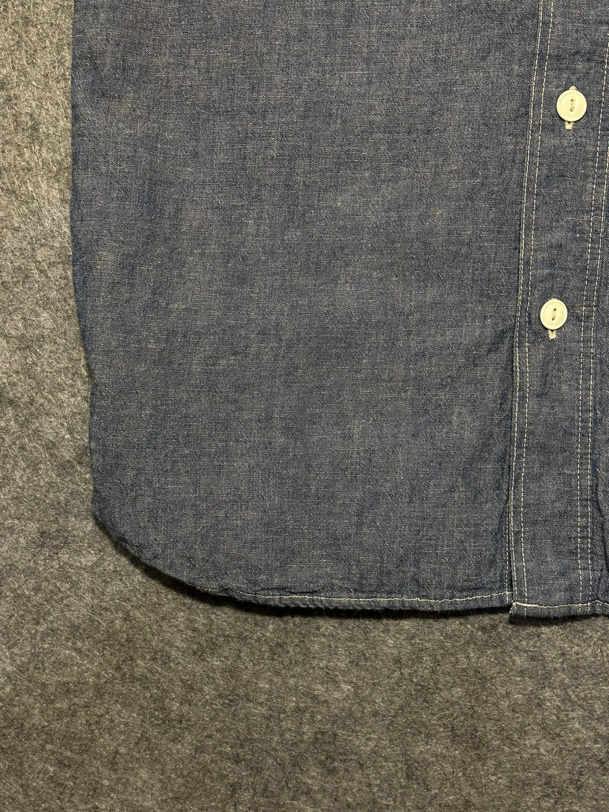 Sugar Cane Sugar Cane navy indigo chambray short-sleeve work shirt Size US S / EU 44-46 / 1 - 5 Thumbnail