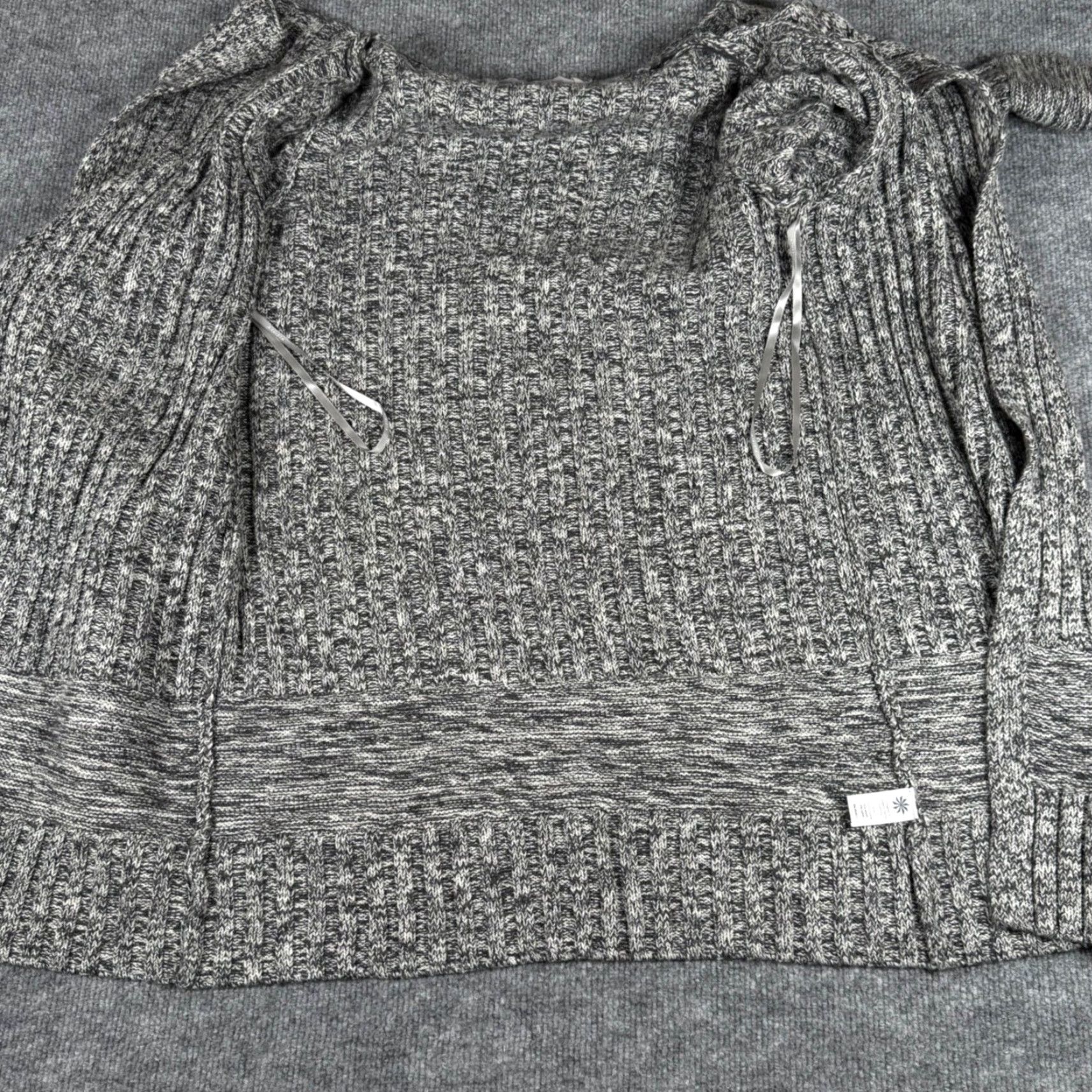 Athleta Athleta Cardigan Sweater Womens Small Open Front Marled Knit Merino Wool Blend Black Geometric Size S / US 4 / IT 40 - 6 Thumbnail