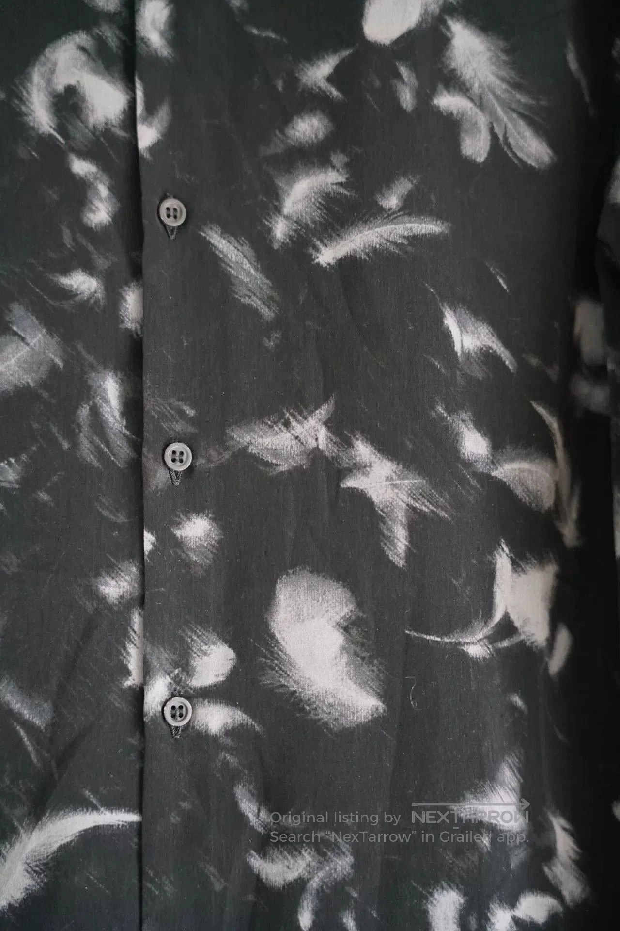 Lad Musician black feather printed shirt by lad musician. Size US L / EU 52-54 / 3 - 4 Thumbnail