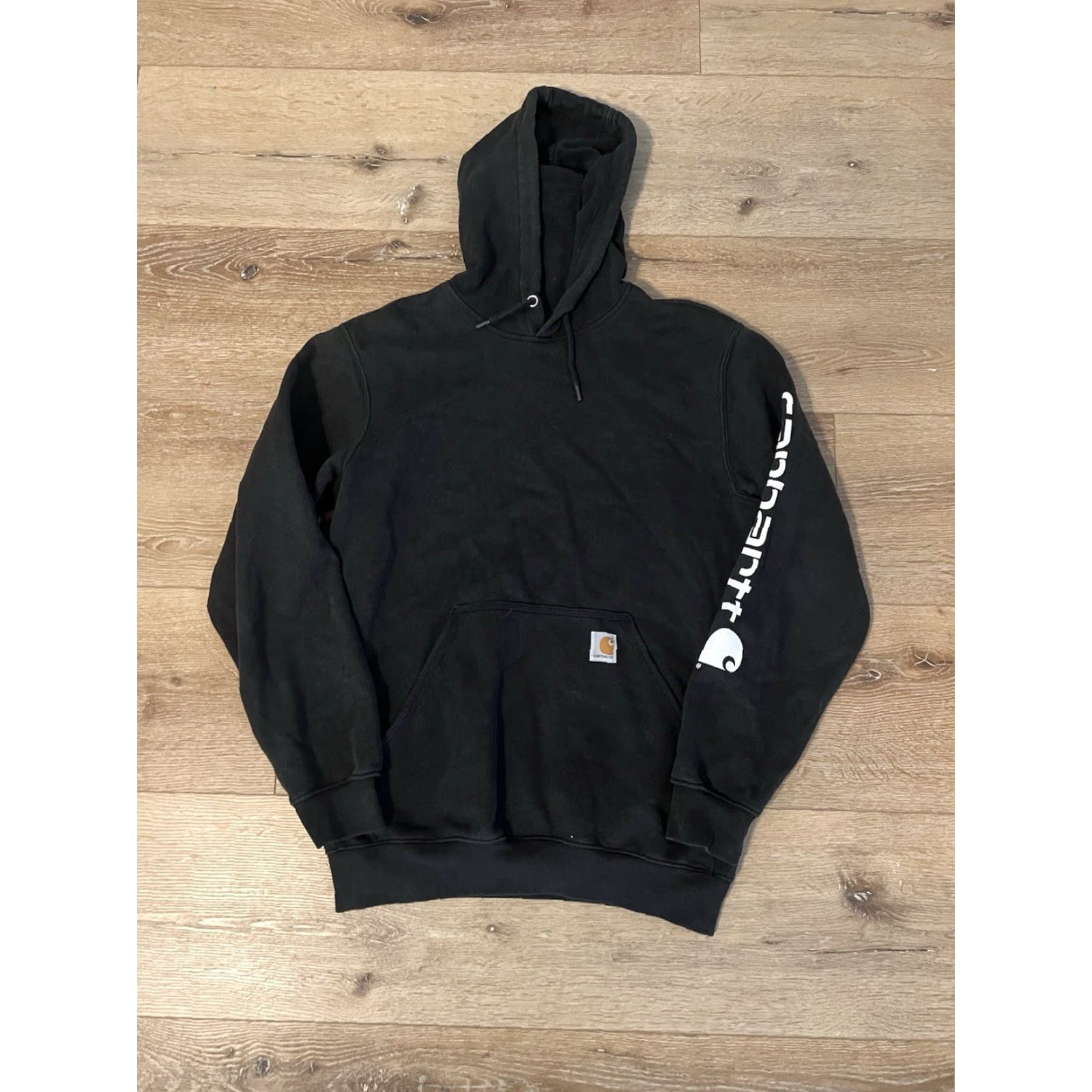 Carhartt Carhartt Mens Black Pullover Hooded Sweater Size S Regular Long Sleeve Hooded Solid Pattern Mens Size US S / EU 44-46 / 1 - 2 Thumbnail