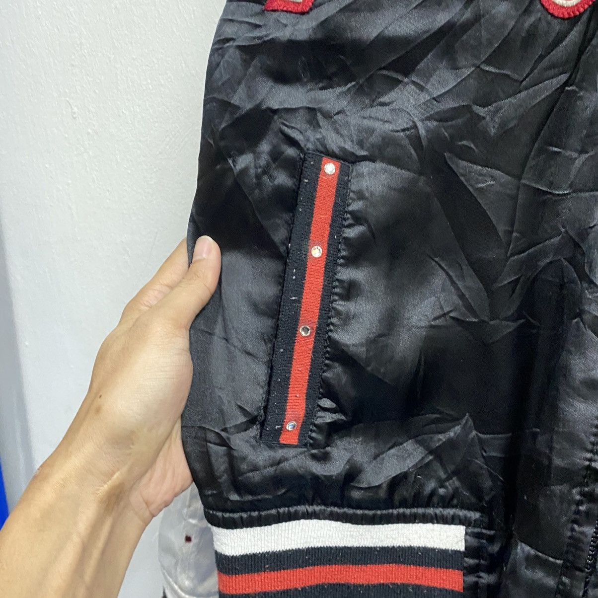 Playboy Y2K Playboy Bunny Satin Bomber Jacket Black Silver Red Size US XS / EU 42 / 0 - 10 Thumbnail