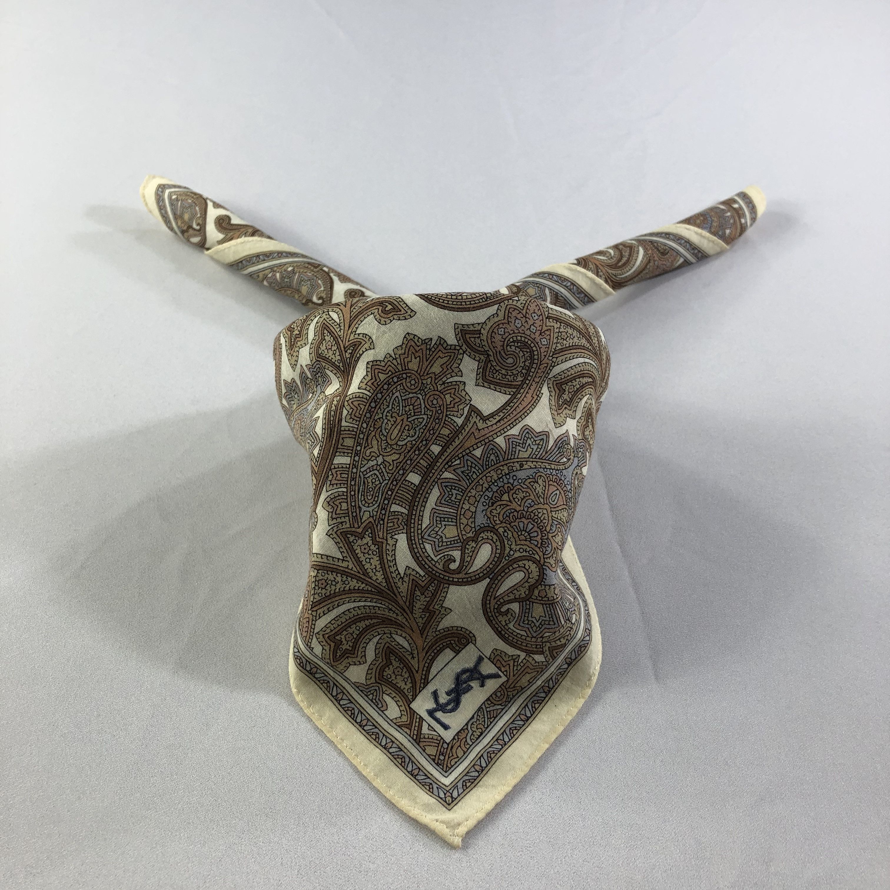 Vintage × Yves Saint Laurent YSL Paisley Handkerchief Neckerchief Bandana H1650 Size ONE SIZE - 2 Thumbnail