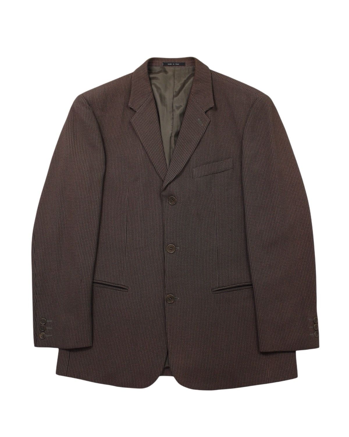 Armani SS2002 EMPORIO ARMANI MICRO-HOUNDSTOOTH WOOL BLEND BLAZER Size US L / EU 52-54 / 3 - 1 Thumbnail