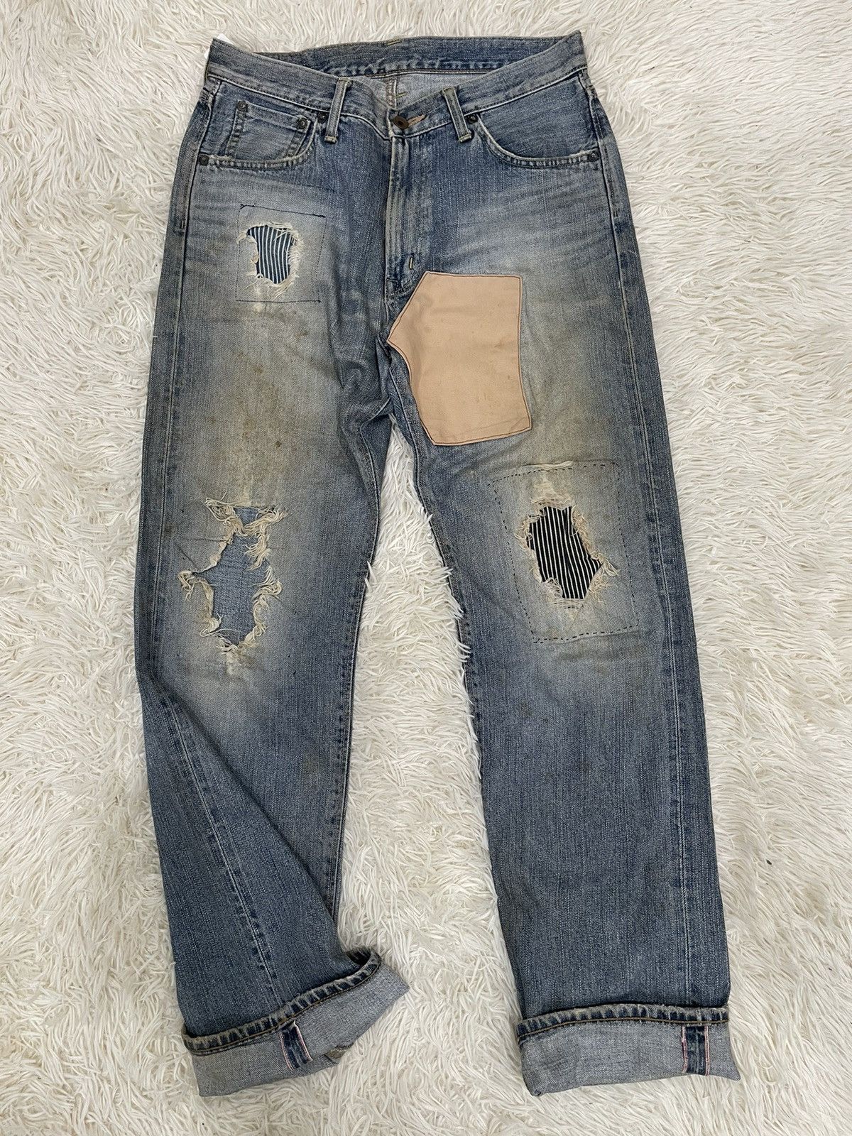 Edwin Final Drop‼️Distressed Vintage Edwin 505 Selvedge Denim Size US 32 / EU 48 - 5 Thumbnail