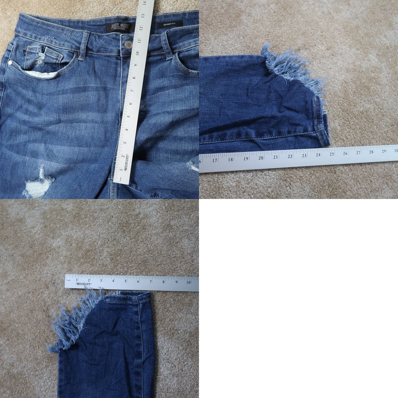 Vintage Judy Blue Skinny High Rise Jeans Women's 20W Blue Denim Stretch Gold 5-Pocket Slim Flagship? Size 42" / US 20 - 9 Thumbnail