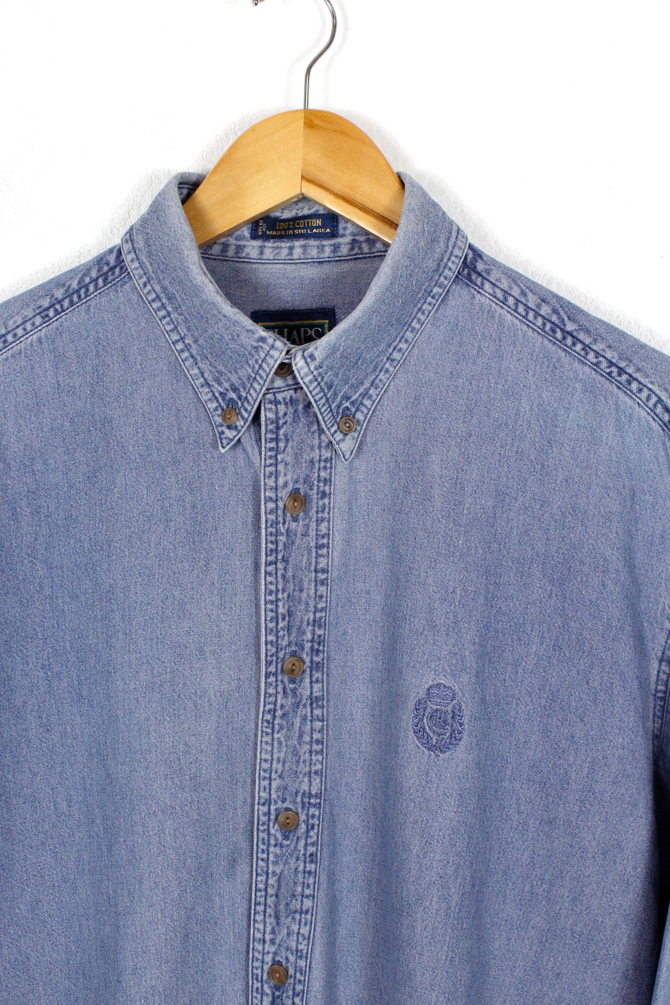 Chaps Ralph Lauren × Denime × Polo Ralph Lauren Vintage Chaps Ralph Lauren Logo Denim Jeans Shirt 90s Size US L / EU 52-54 / 3 - 3 Thumbnail