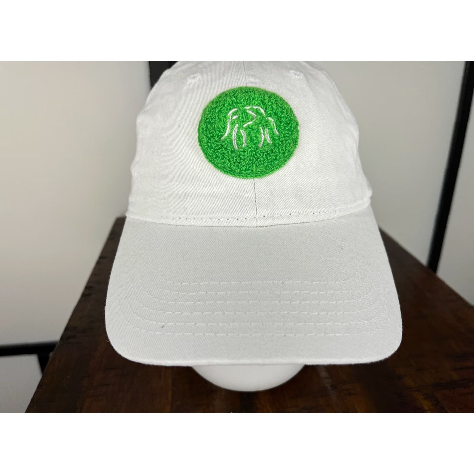 Vintage Drunk Elephant Hat Adult One Size White Green Cotton Poly Patch Strap Back Size ONE SIZE - 3 Thumbnail