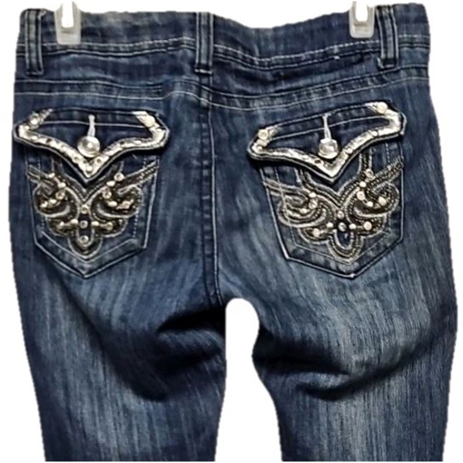New Republic Y2K Blue Republic Skinny Jeans Size 1 Regular Women Stretch Denim Embroidered Back Pockets Blue 24 in Waist 30 in Inseam Size 25" / US 0 / IT 36 - 5 Thumbnail