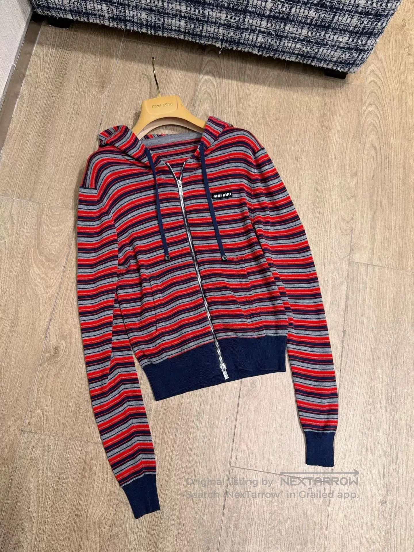 Miu Miu Miu Miu 26SS Striped Hooded Jacket. Size S / US 4 / IT 40 - 5 Thumbnail