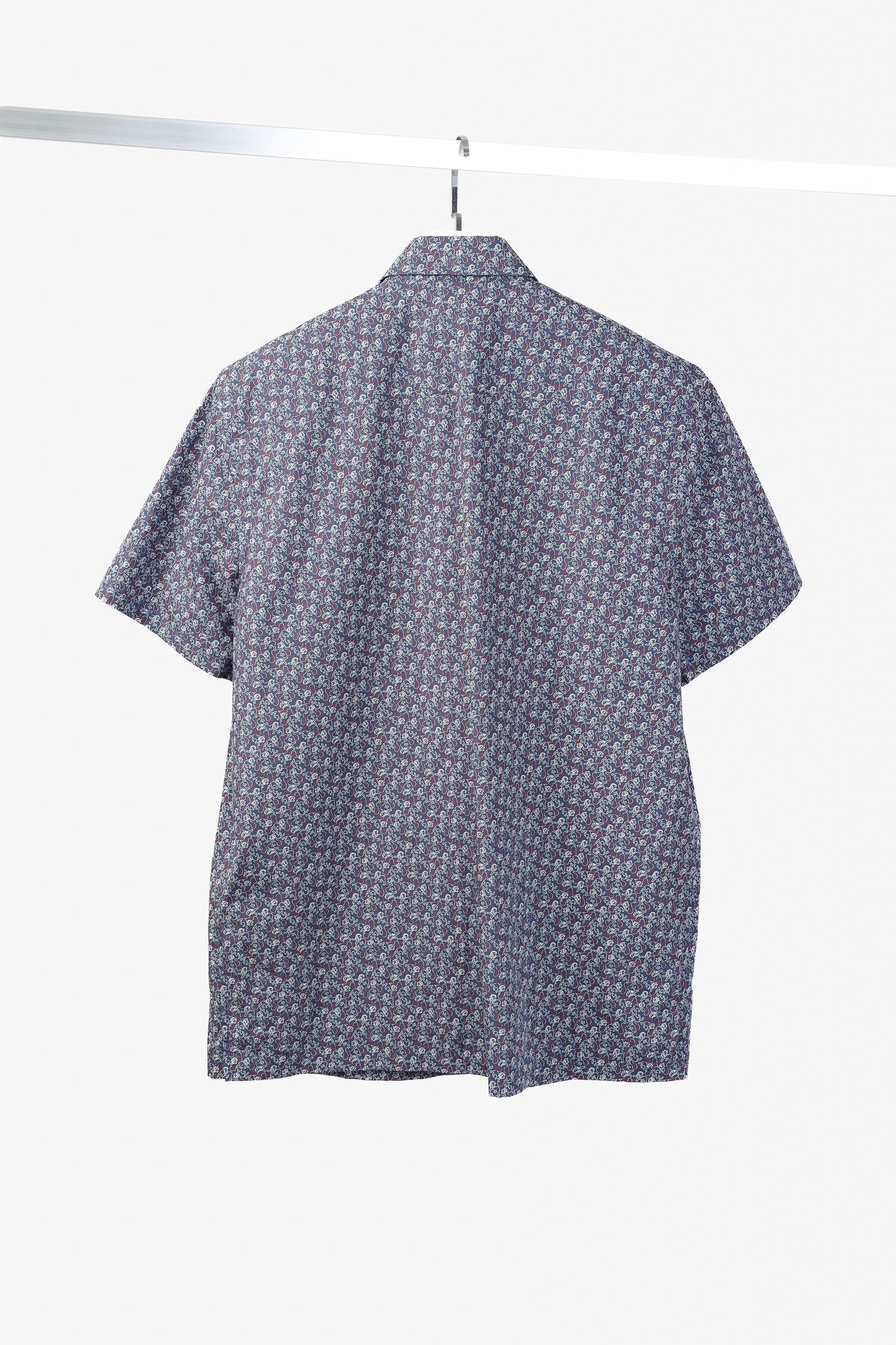 Prada Prada Navy Lion-Print Cotton Short-Sleeve Button-Up Shirt Size US L / EU 52-54 / 3 - 2 Thumbnail