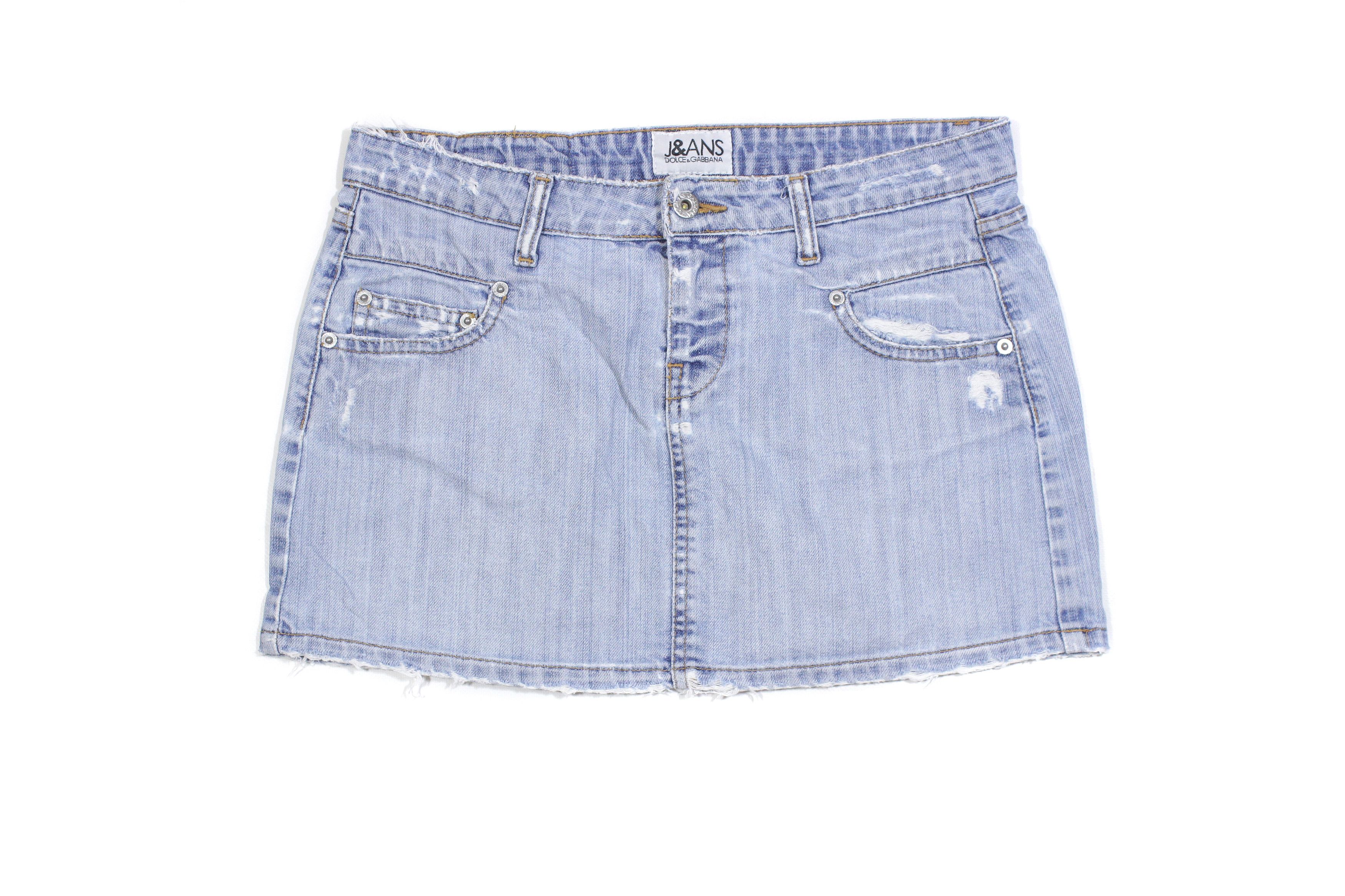 Dolce & Gabbana Y2K Mini Denim Skirt 90s Vintage Size 28" / US 6 / IT 42 - 1 Thumbnail