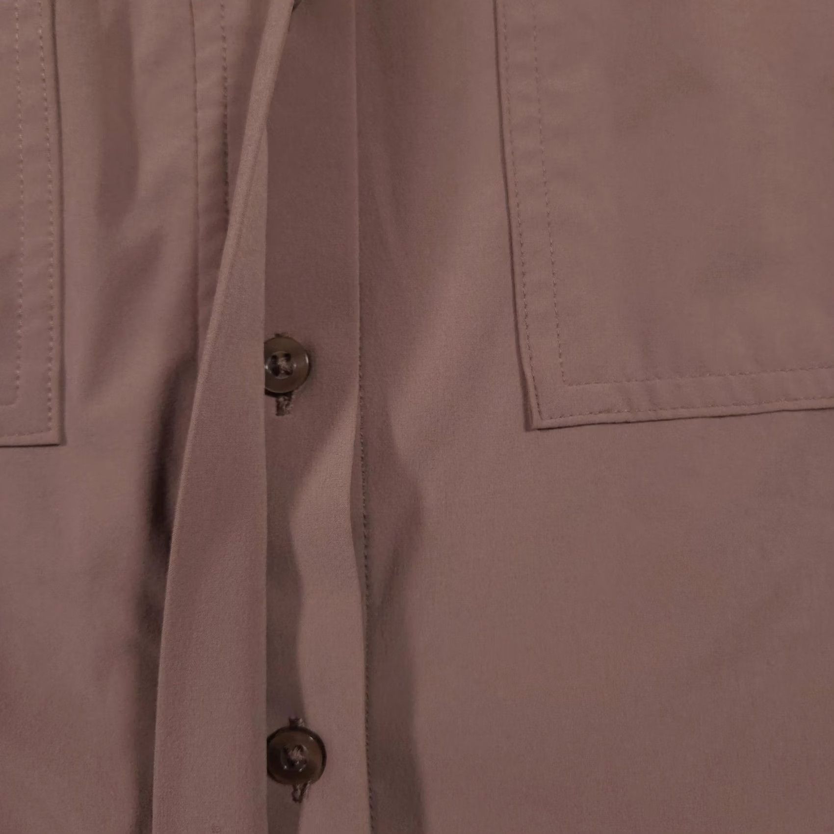 Vintage FLX Shirt Womens Small Brown Solid Stretch Button Up Long Sleeve Utility Casual Size S / US 4 / IT 40 - 5 Thumbnail