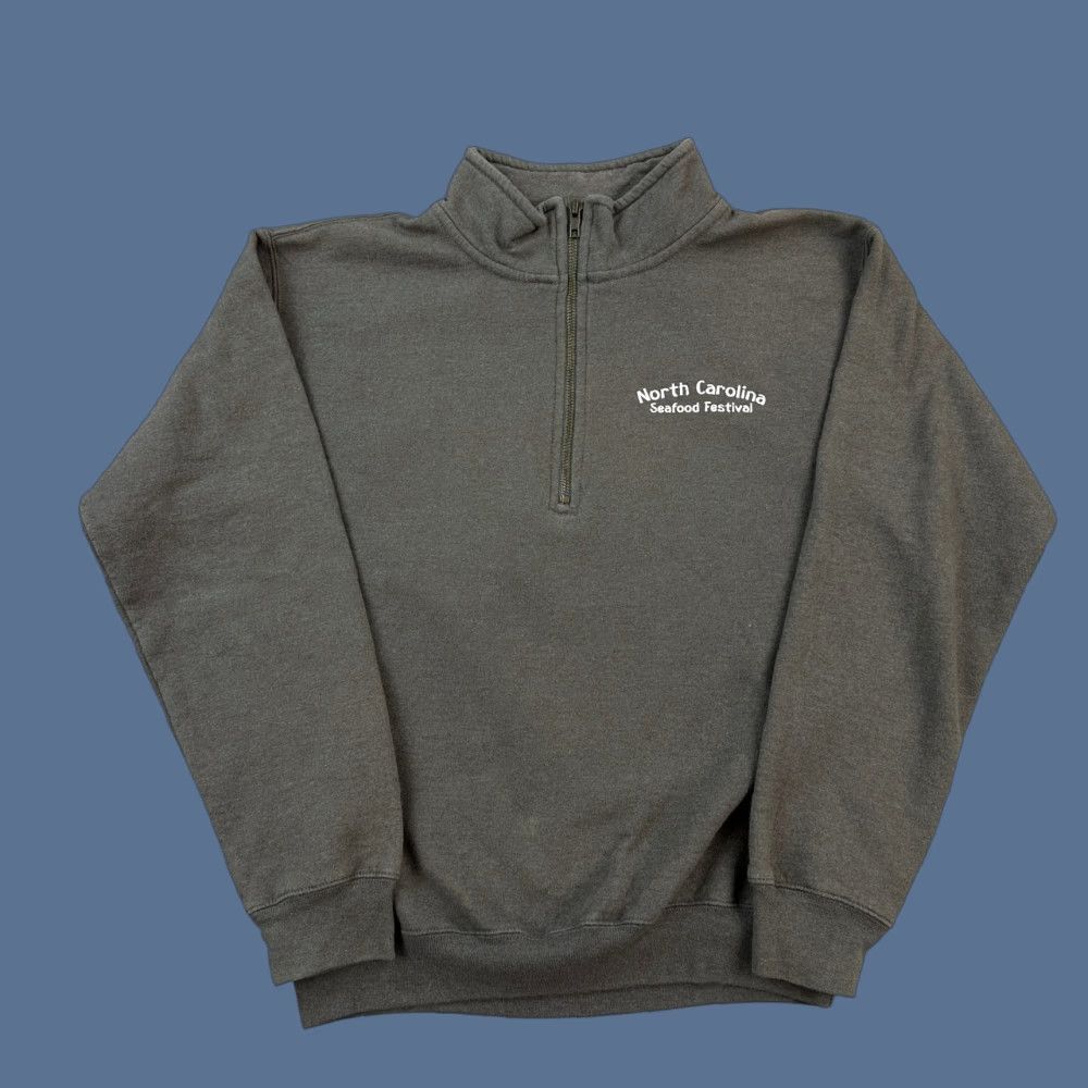 Gildan North Carolina Seafood Festival Sweatshirt Mens Small Gray 1/4 Zip Pullover Size US S / EU 44-46 / 1 - 1 Thumbnail