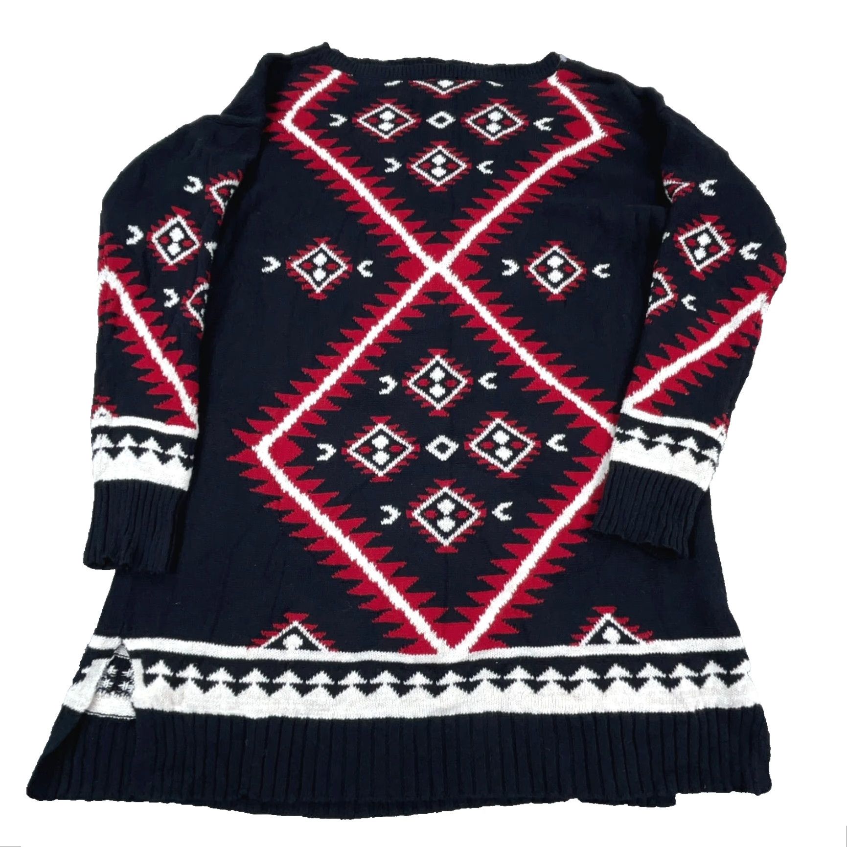 Ralph Lauren Lauren Ralph Lauren Sweater Women M Black Red Knit Aztec Tribal Southwest Z Geometric Pattern Henley All Seasons Autumn Winter Spring Vintage No Size M / US 6-8 / IT 42-44 - 2 Thumbnail