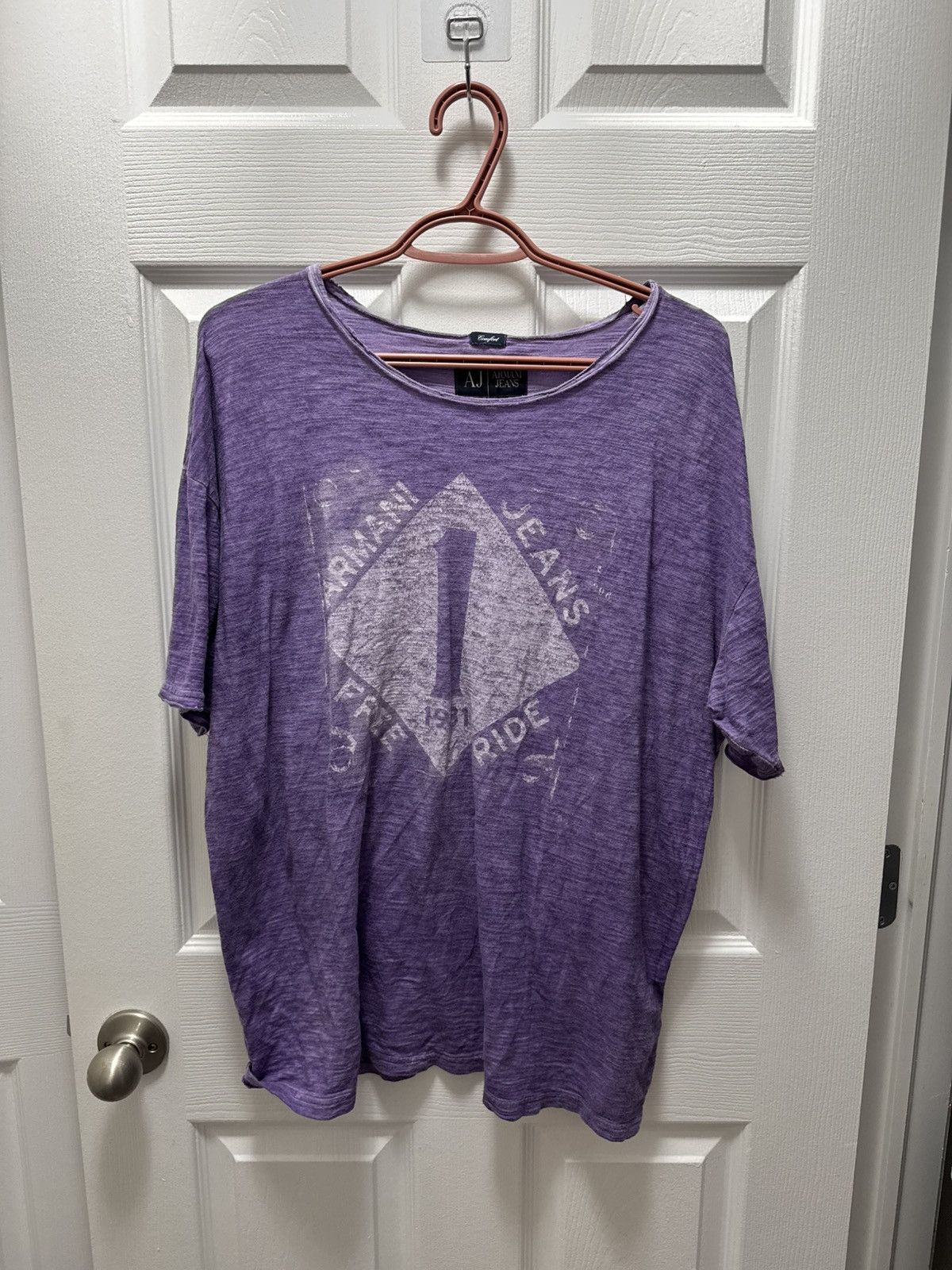 Armani Armani Jeans Free Ride Archive Scoop Shirt Purple Faded Size US XL / EU 56 / 4 - 1 Thumbnail