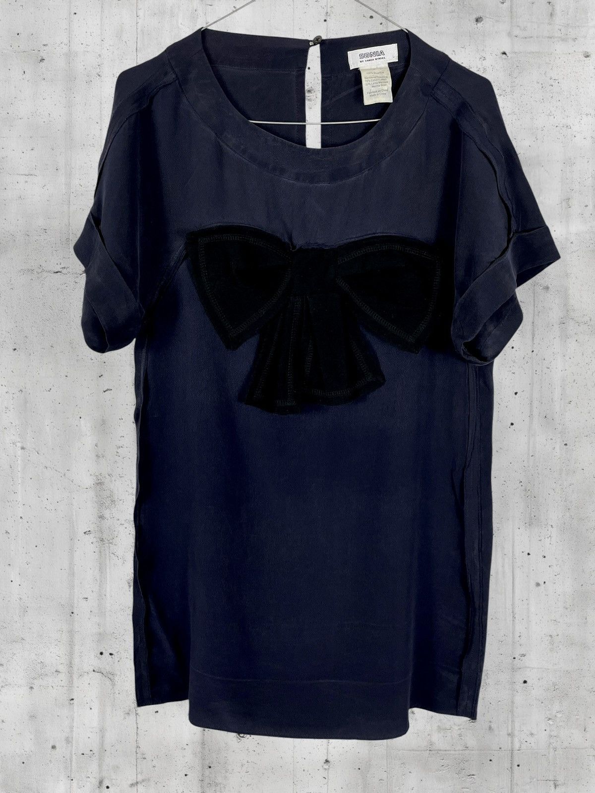 Sonia Rykiel Sonia by Sonia Rykiel Archive Silk Bow Top T-Shirt Size M / US 6-8 / IT 42-44 - 1 Thumbnail