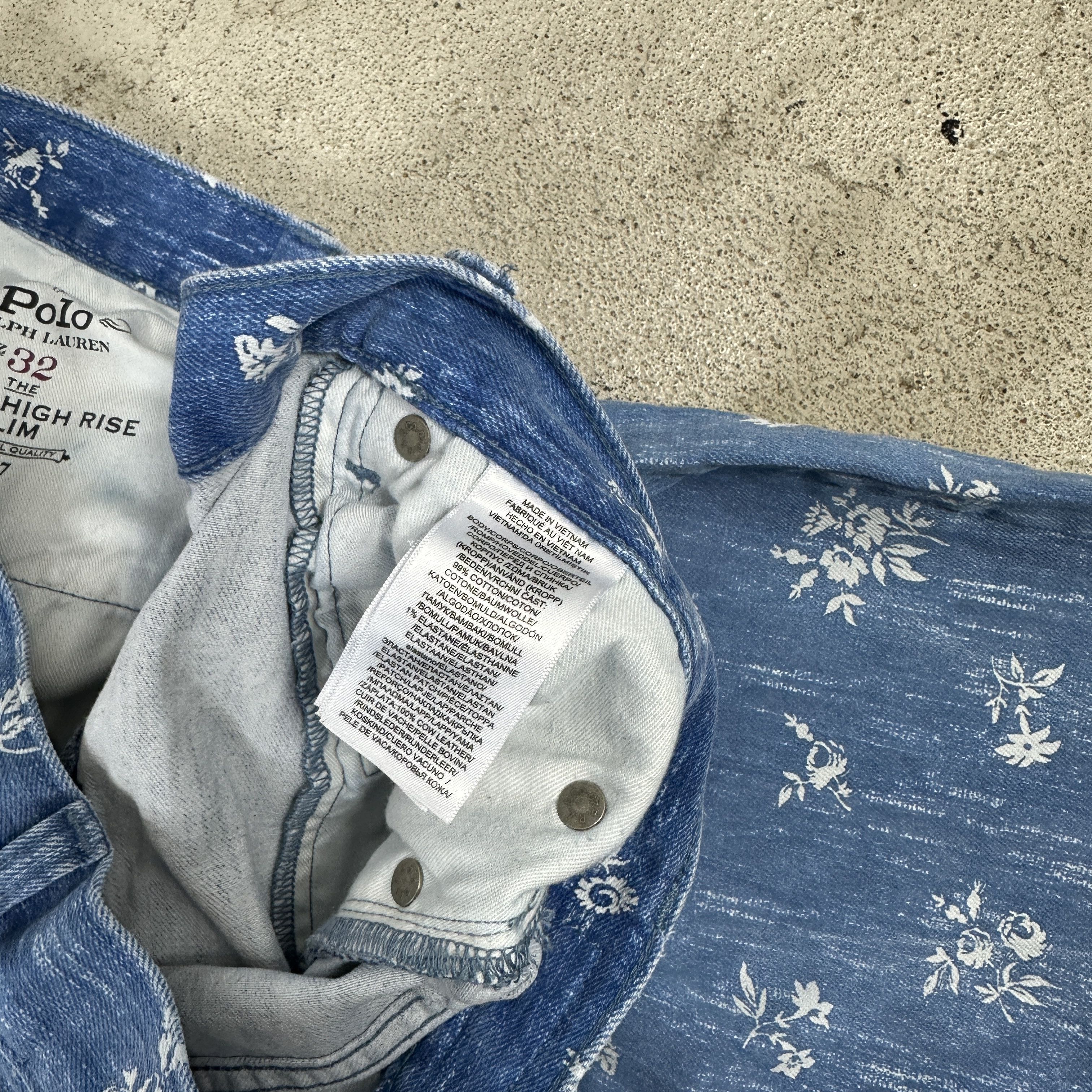 Polo Ralph Lauren × Vintage Vintage Denim Y2K Polo Ralph Lauren Flower Printed Jeans Size 32" / US 10 / IT 46 - 4 Thumbnail