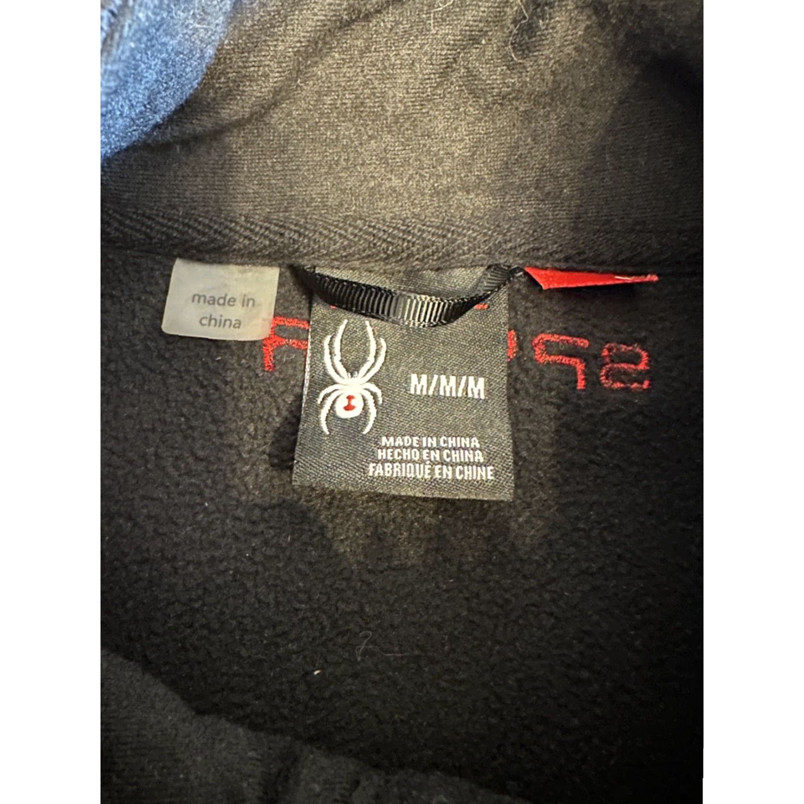 Spyder Spyder Pullover Sweatshirt M Men 1/4 Zip Black Red Lined Fleece Polyester Long Sleeve Size US M / EU 48-50 / 2 - 3 Thumbnail