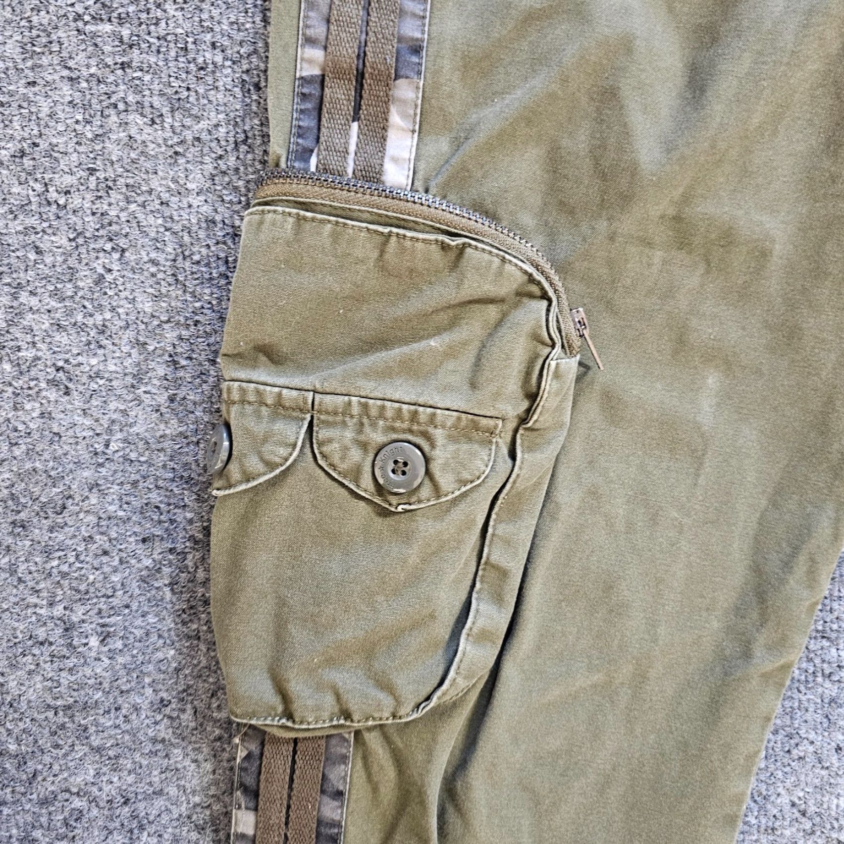 Vintage Free Knight Pants Mens 31 Green Cargo Tactical Military Zippers Pockets Casual Size US 31 - 6 Thumbnail