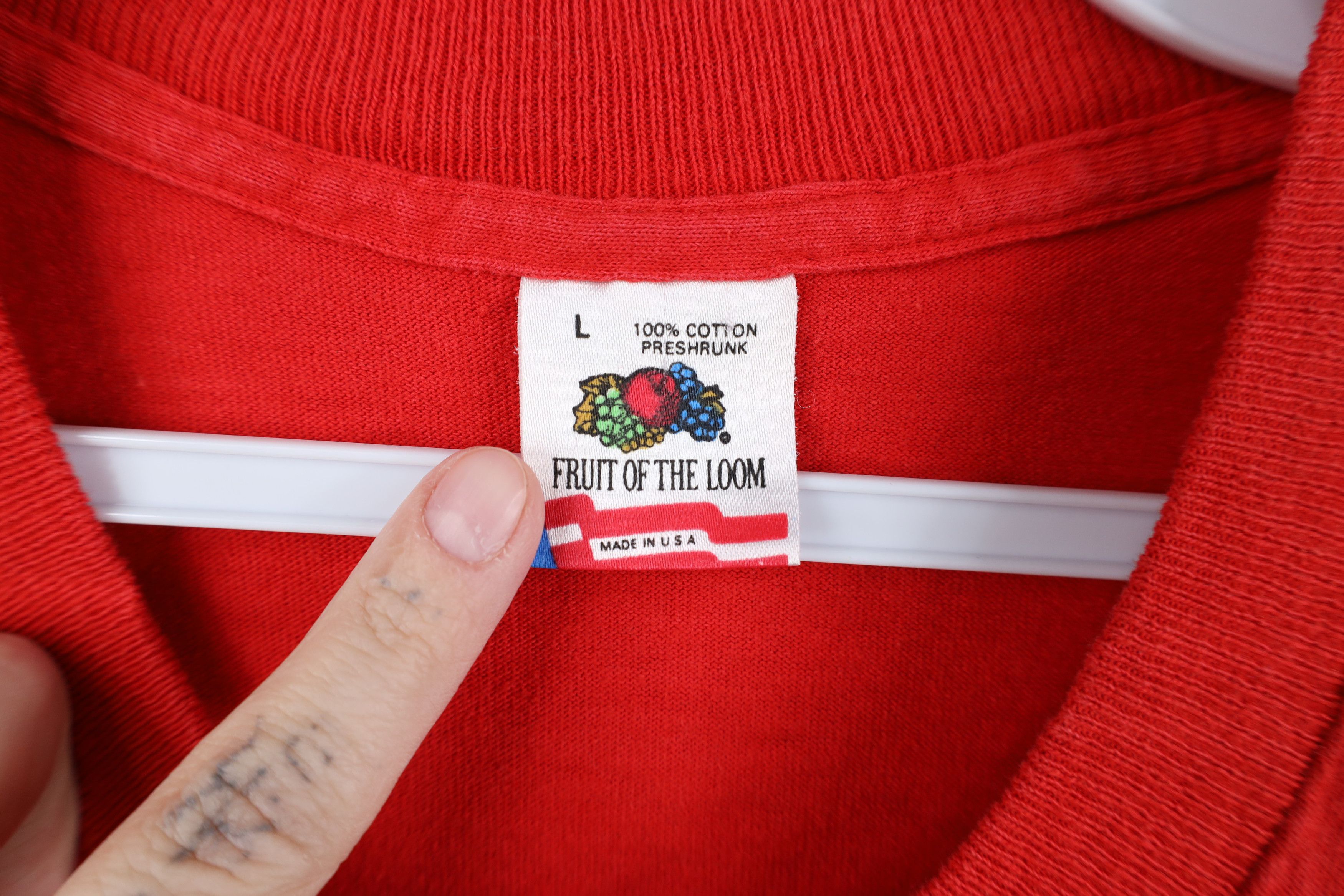 Vintage Vintage 90s Streetwear Short Sleeve T-Shirt Red Cotton USA Size US L / EU 52-54 / 3 - 6 Thumbnail
