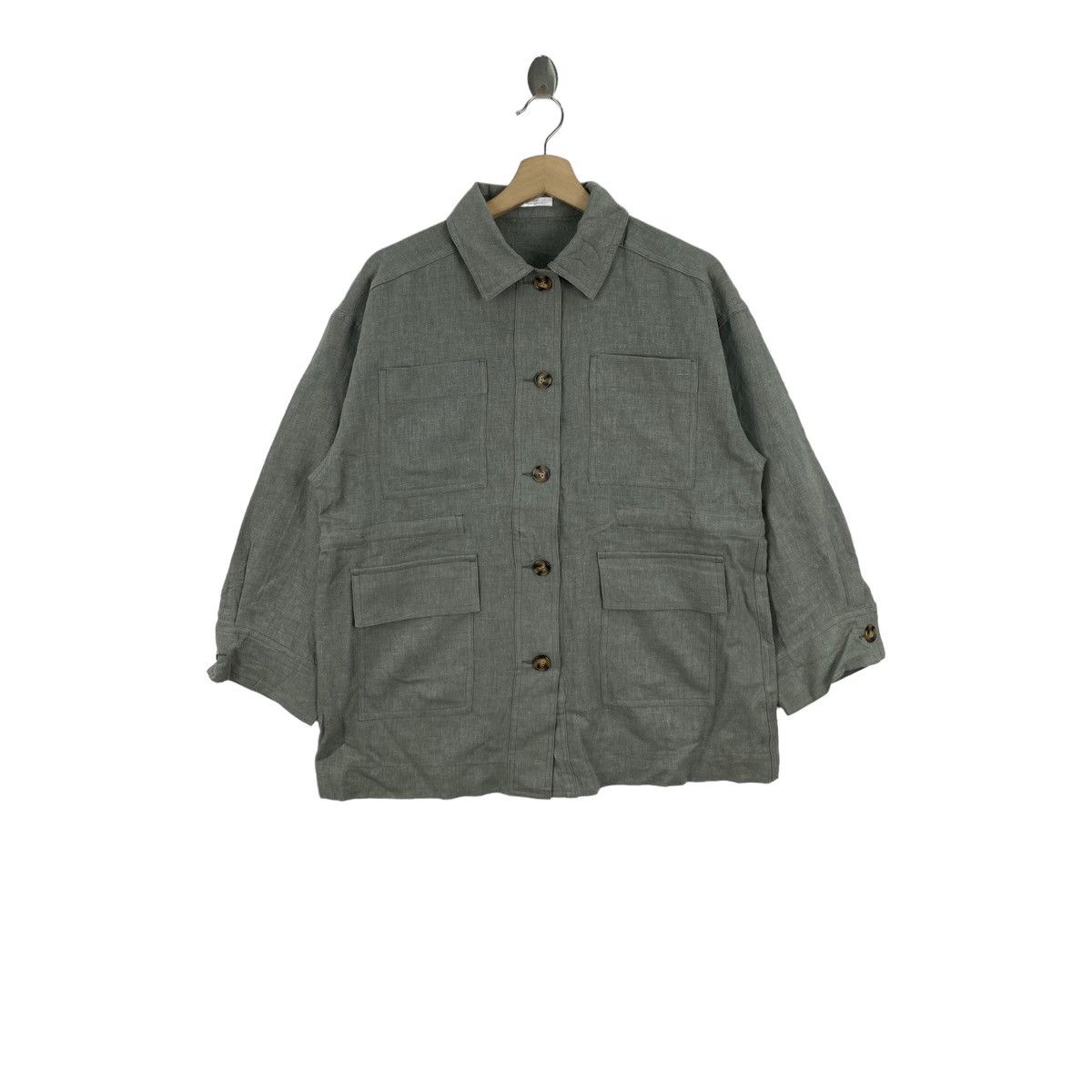 image of Urban Research Doors Items By Urban Research Utility Army Multi Pockets Grey Coat (Size Medium)