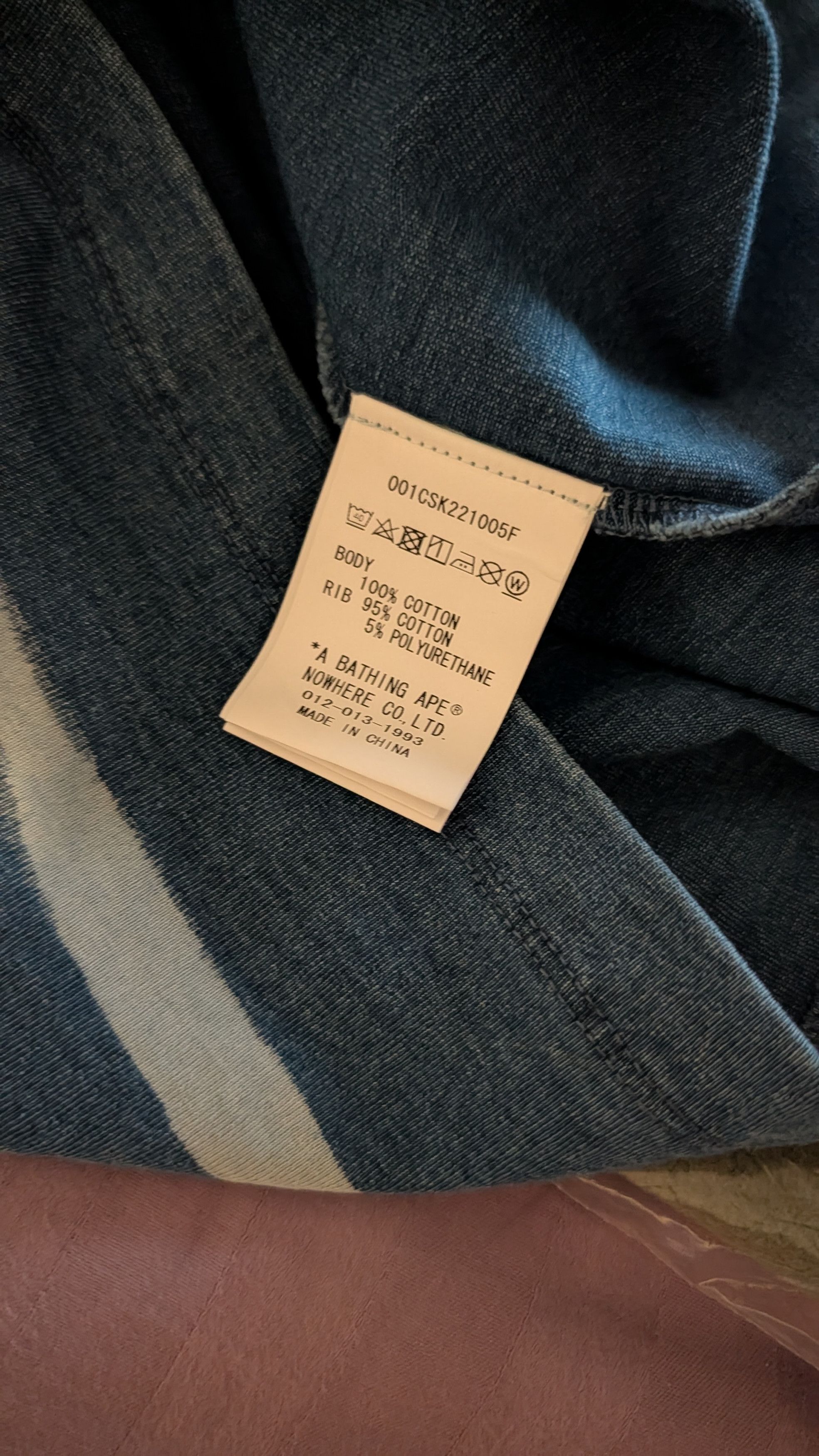 Bape BAPE Discharge Print Relaxed Fit Tee 'Light Indigo' Size US L / EU 52-54 / 3 - 8 Thumbnail