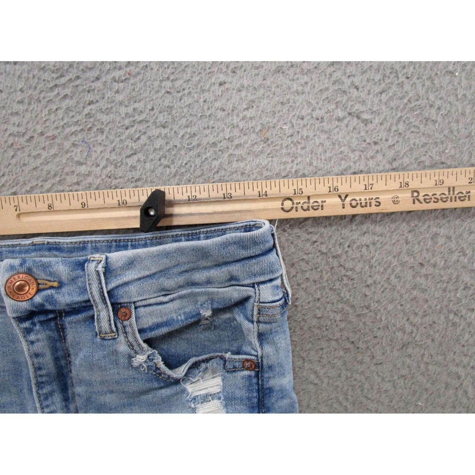 American Eagle Outfitters American Eagle Outfitters Shortie Shorts Women's 6 Curvy Hi Rise Super Stretch Denim Blue 90s? Size 28" / US 6 / IT 42 - 5 Thumbnail