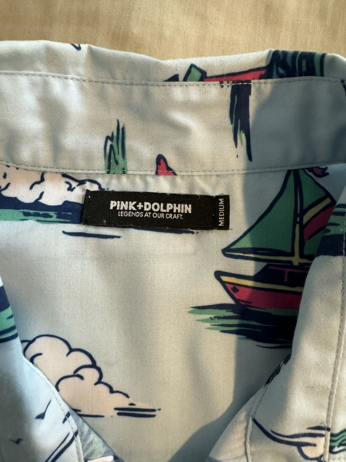 Pink Dolphin Pink + Dolphin Button Up Shirt Size Medium- Blue Size US M / EU 48-50 / 2 - 4 Thumbnail