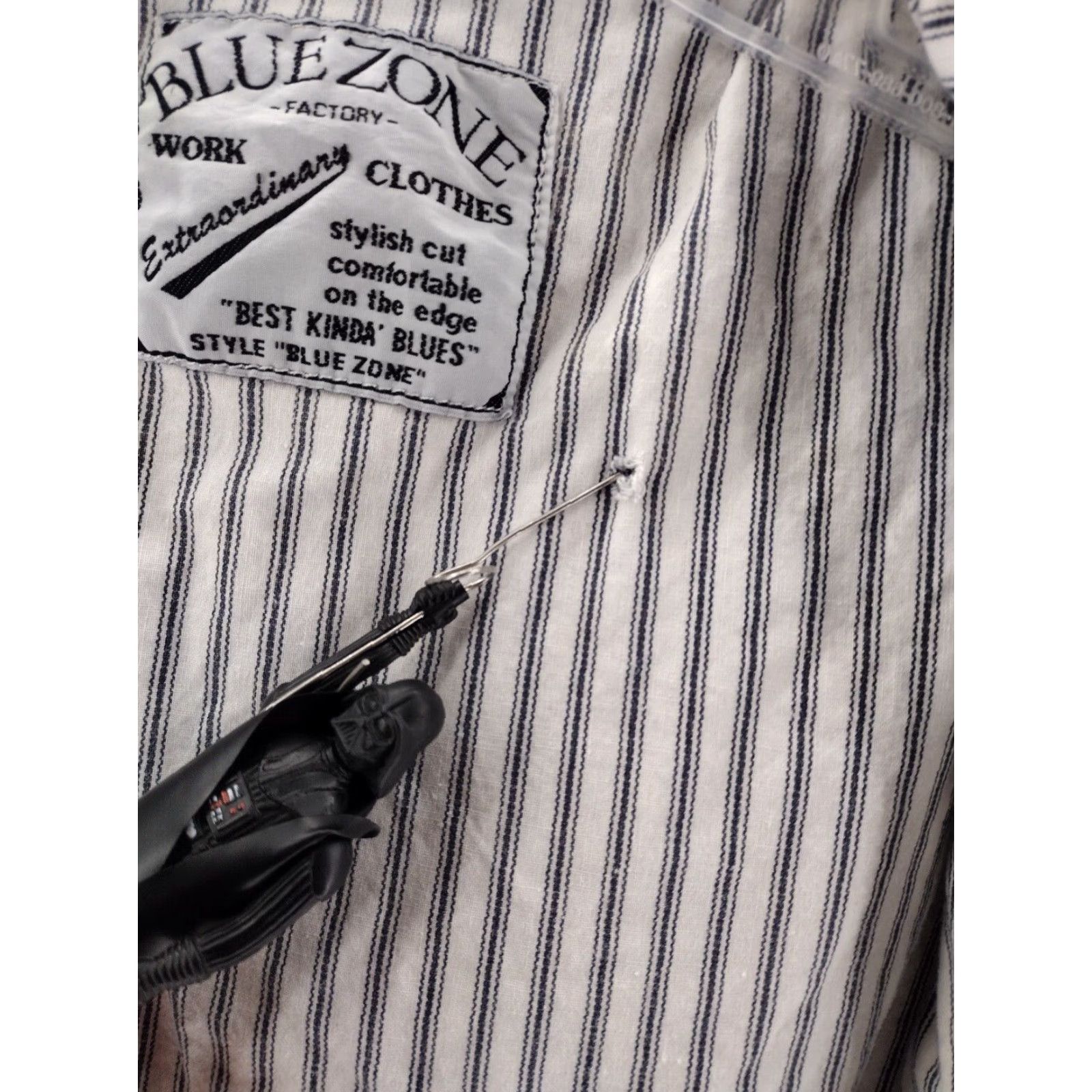 Vintage VINTAGE Blue Zone Jacket Mens M Denim Blue 90s Bomber Zone Stone wash Pockets Snap Closure Shirt? Size US 31 - 6 Thumbnail
