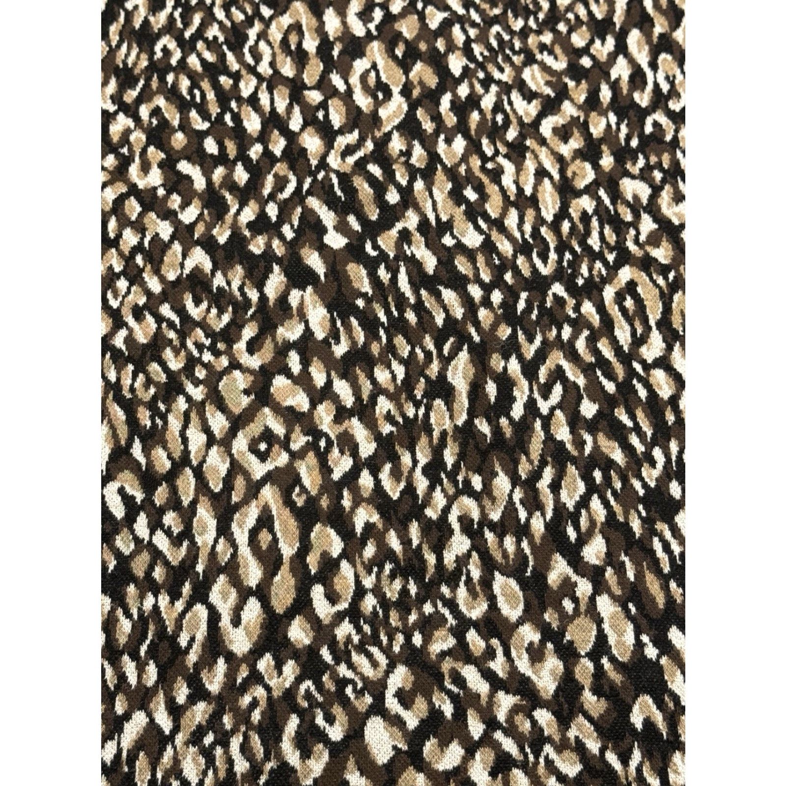 J.McLaughlin J. McLaughlin Sheila Sweater Dress Mock Neck Animal Print Knee Length Women M Brown Multicolor Stretch Knit Shirt Dress Women Size M / US 6-8 / IT 42-44 - 4 Thumbnail